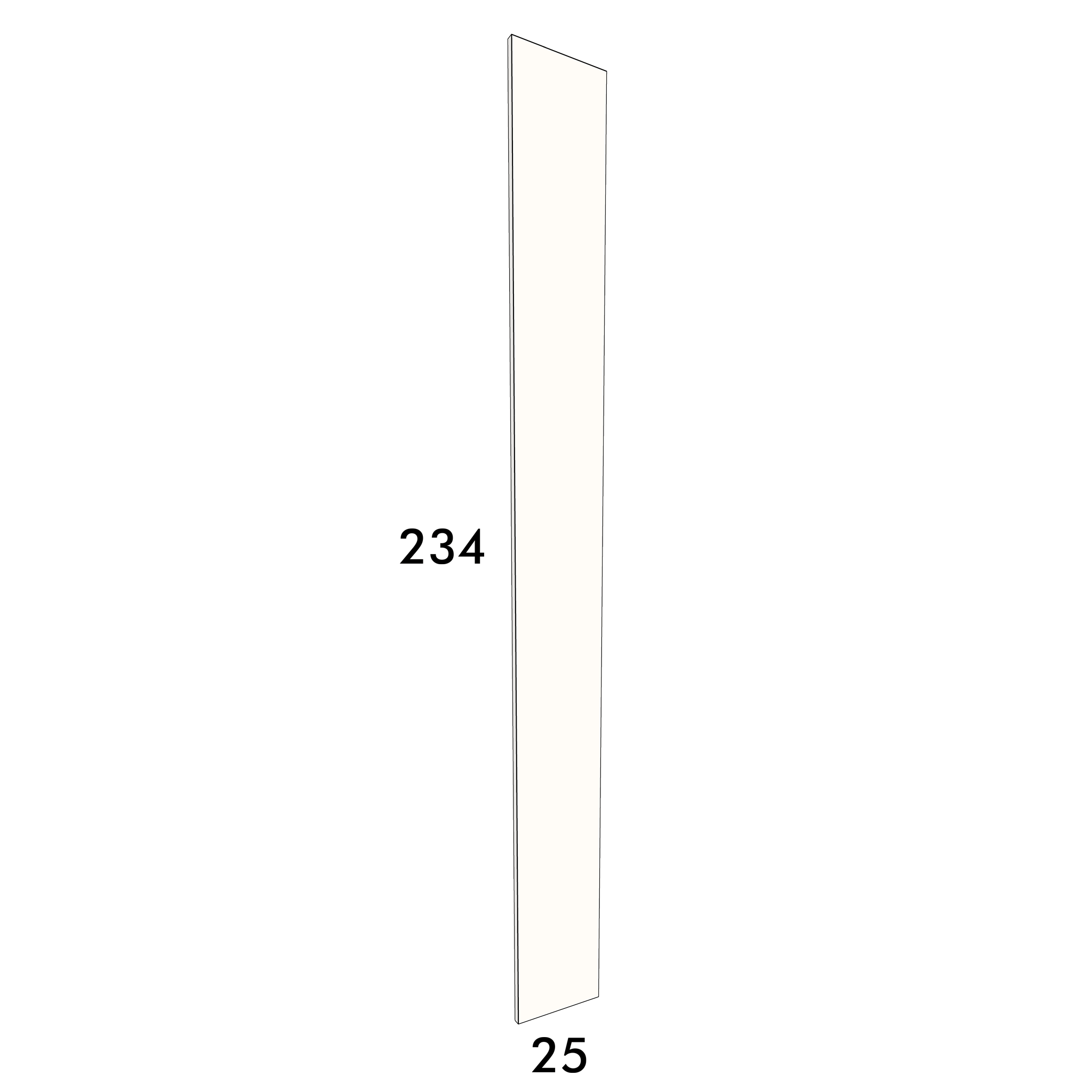 25cm wide, 234cm high cupboard door to fit an IKEA Metod kitchen cabinet