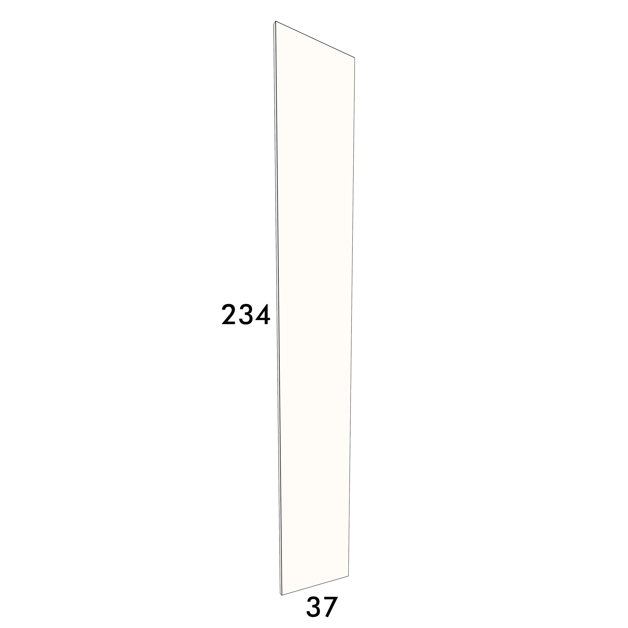 37cm wide, 234cm high door to fit an IKEA Pax wardrobe