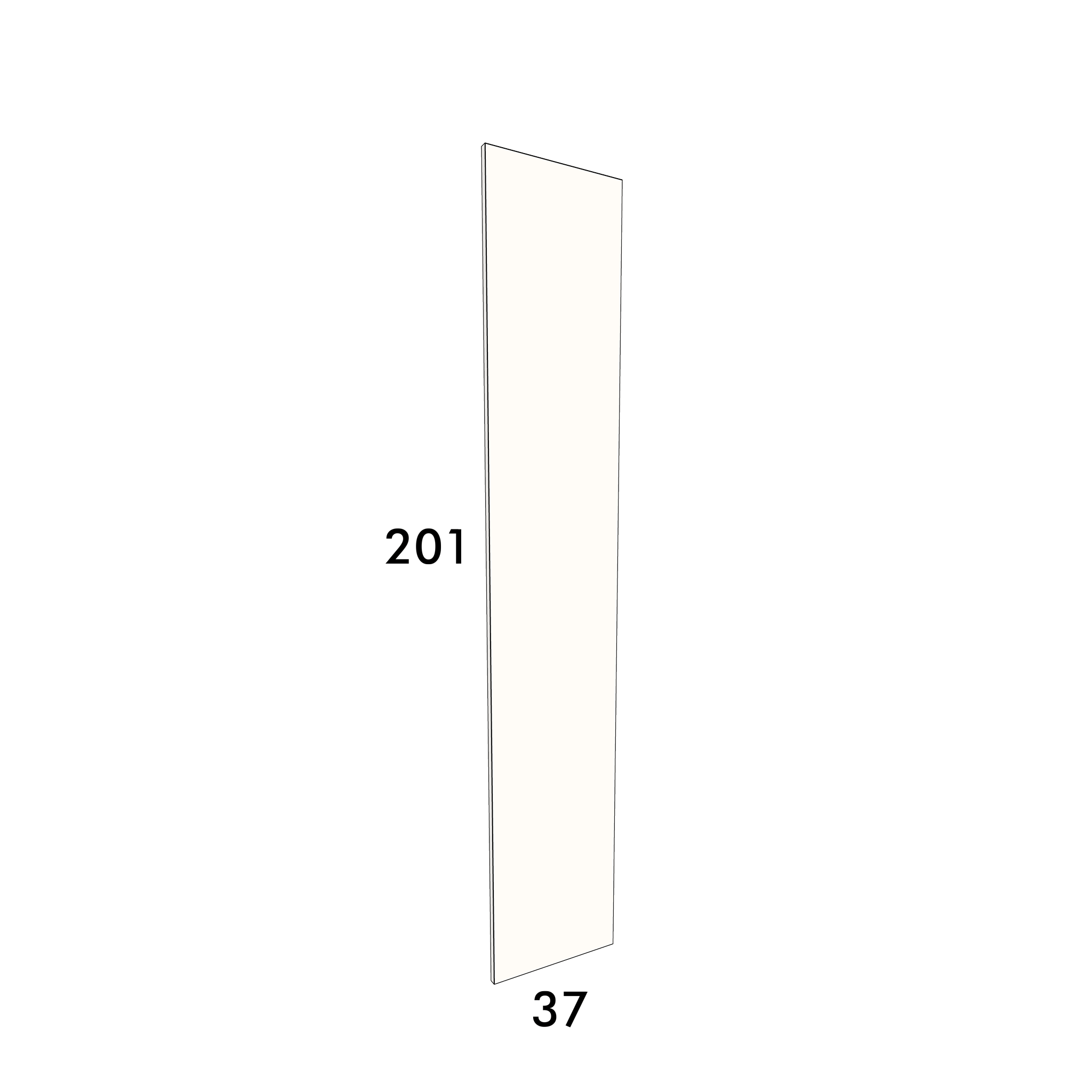 37cm wide, 201cm high cover panel to fit an IKEA Pax wardrobe