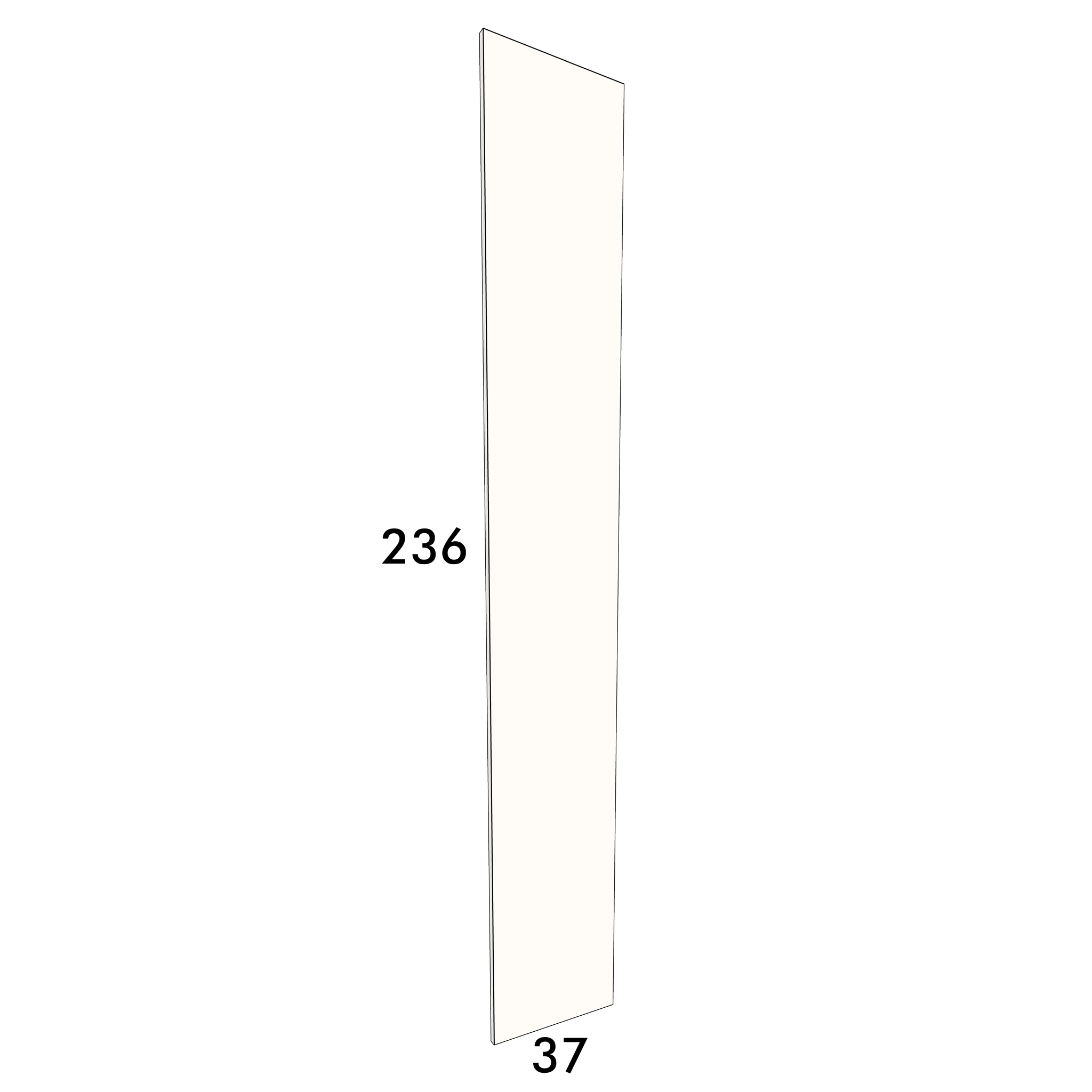 37cm wide, 201cm high cover panel to fit an IKEA Pax wardrobe