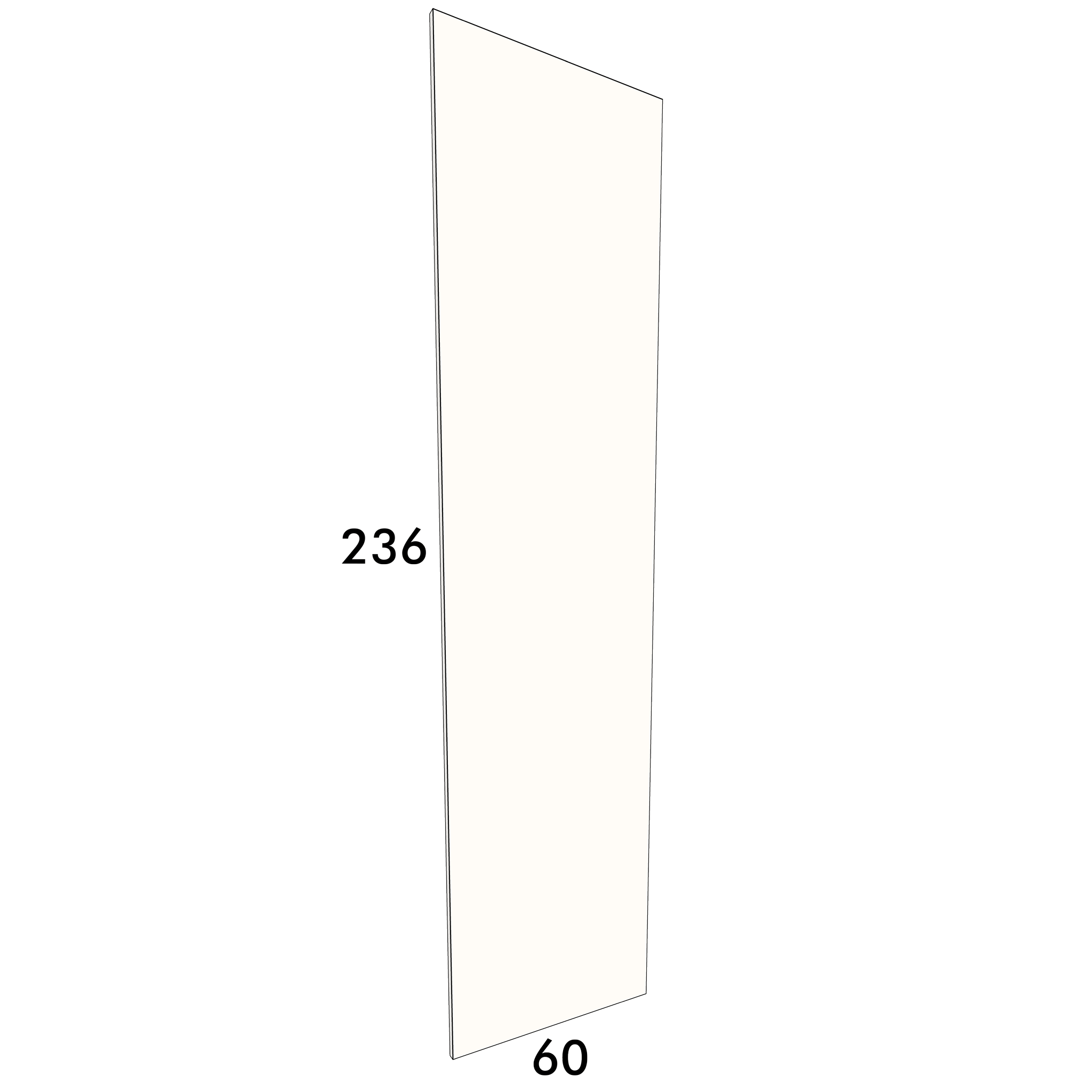 60cm wide, 236cm high cover panel to fit an IKEA Pax wardrobe