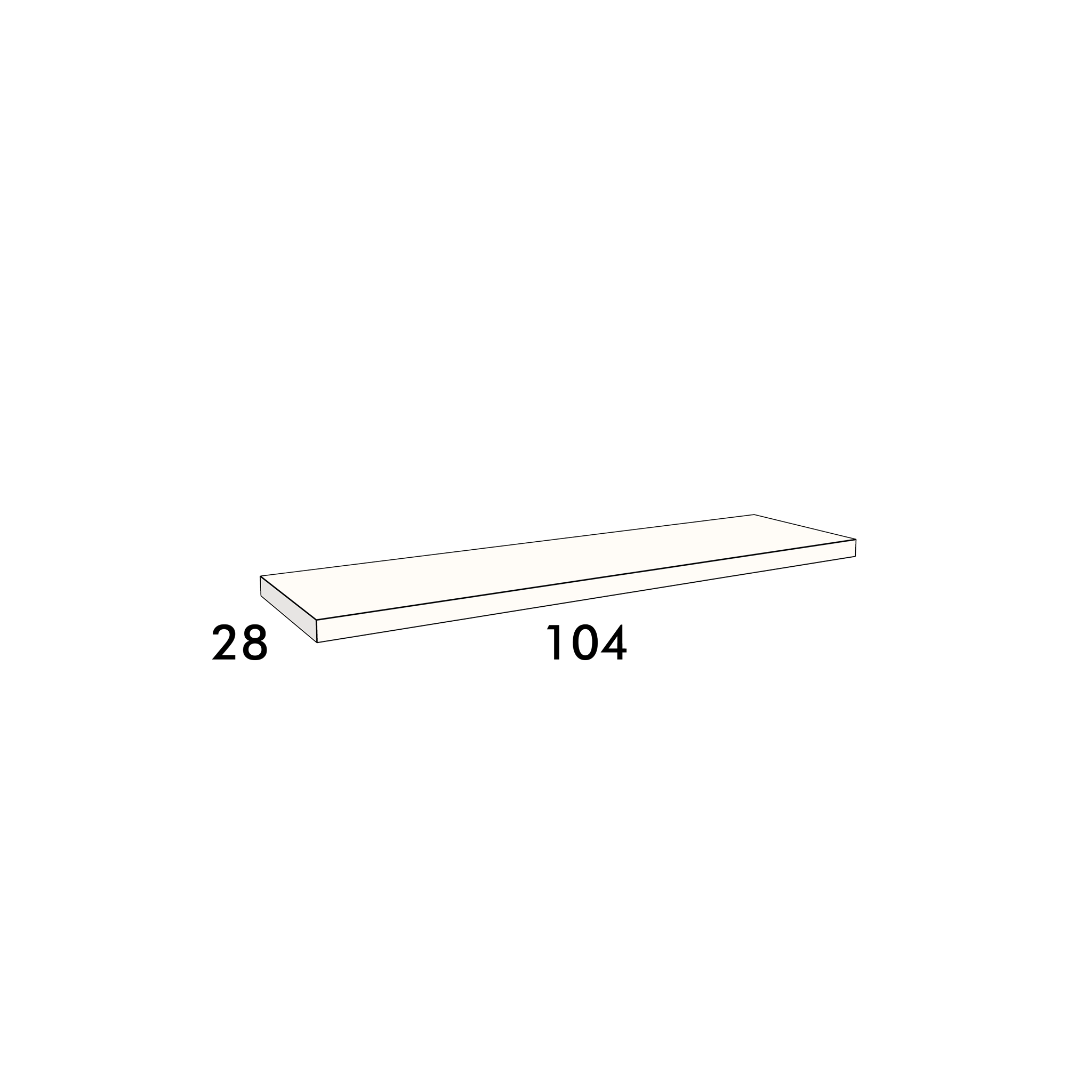 104cm long, 28cm deep shelf to complement an IKEA Metod kitchen cabinet