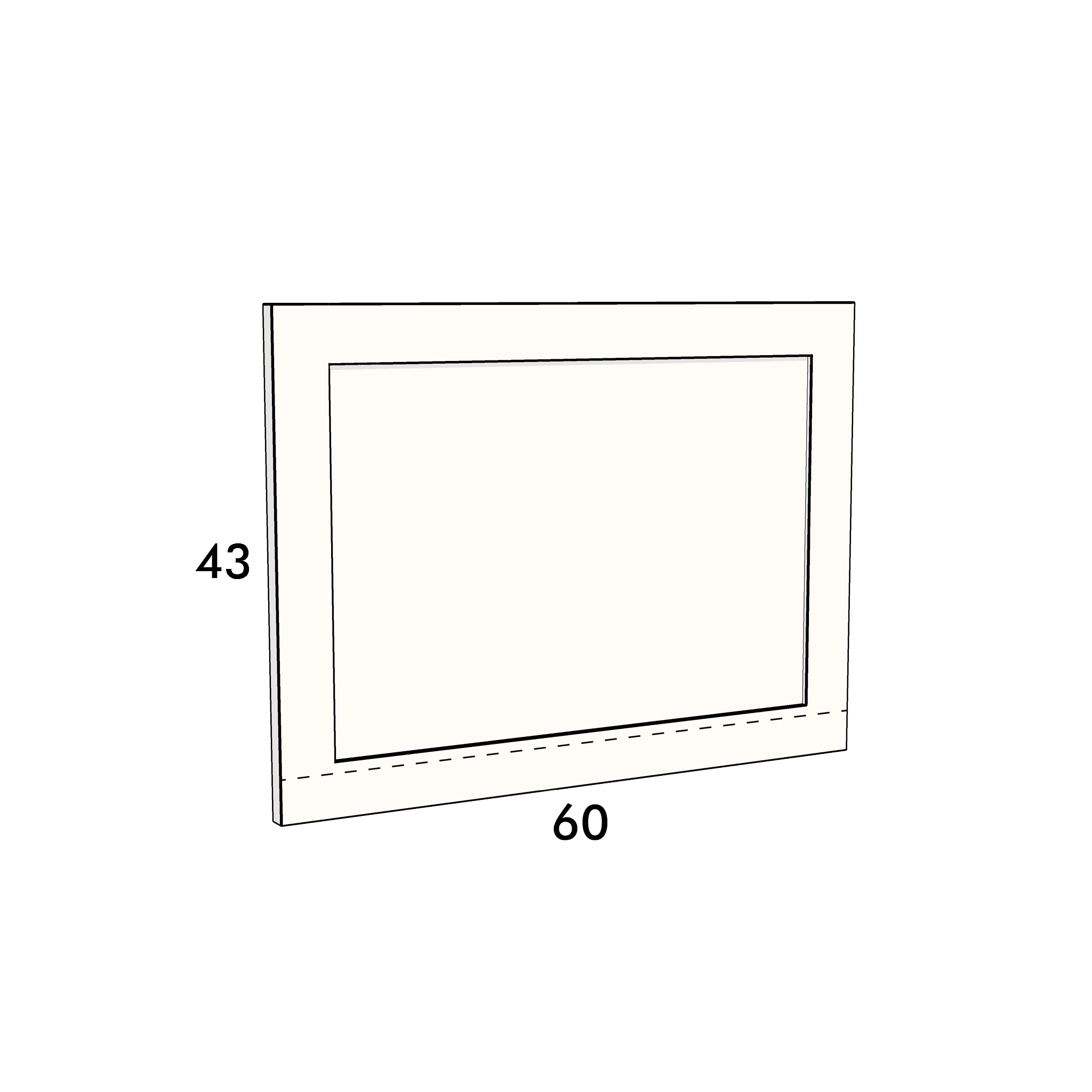60cm wide, 43cm high cupboard door to fit an IKEA Metod kitchen cabinet