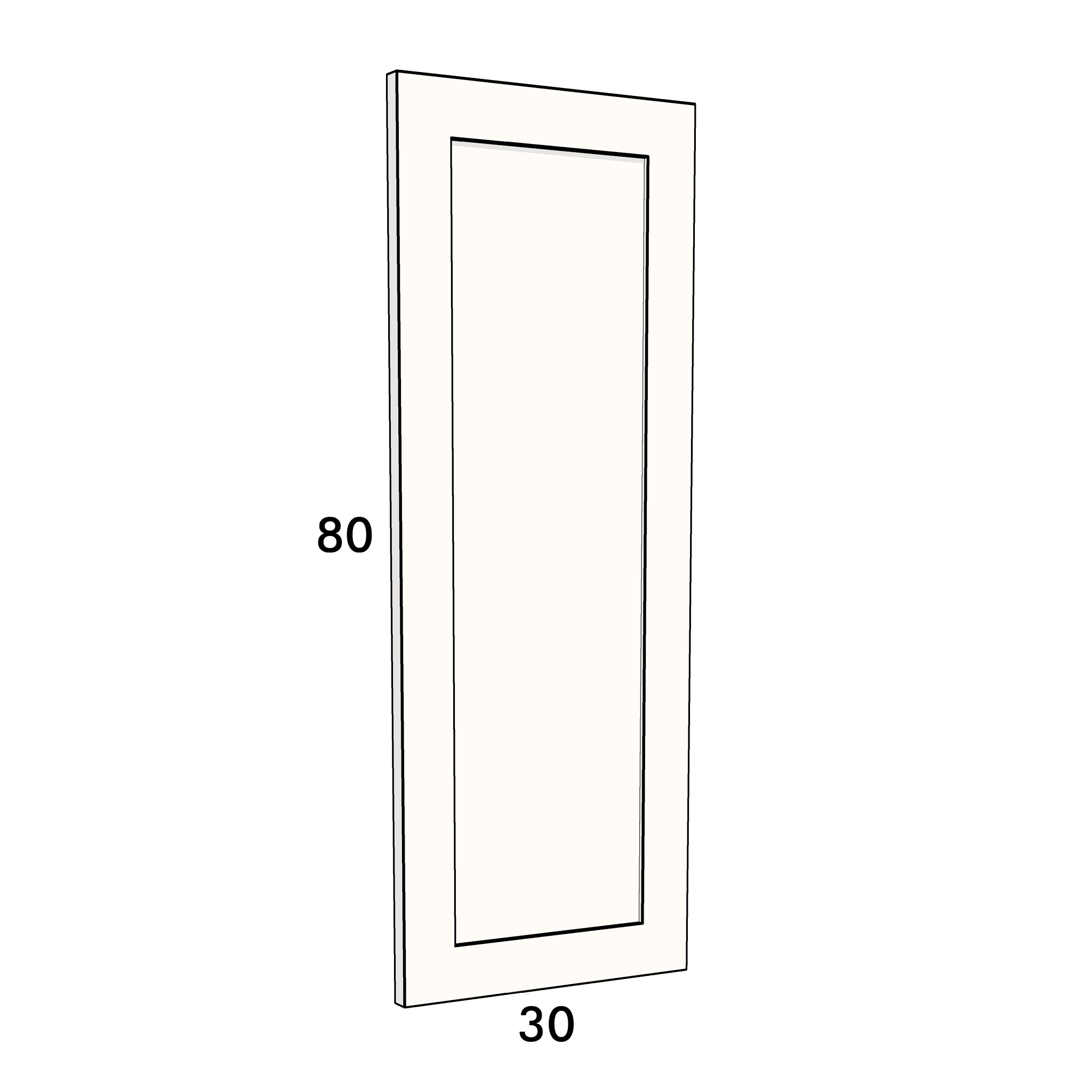 30cm wide, 80cm high cupboard door to fit an IKEA Metod kitchen cabinet