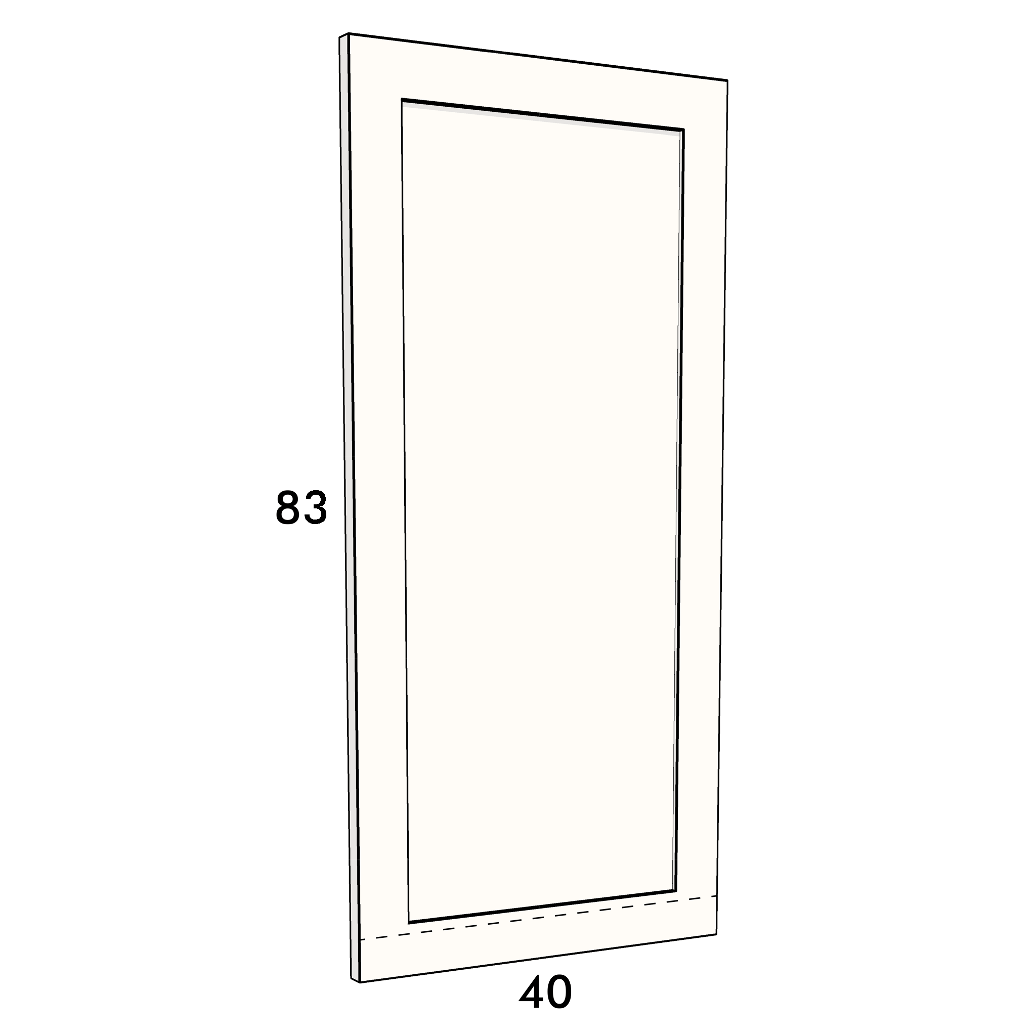 40cm wide, 83cm high cupboard door to fit an IKEA Metod kitchen cabinet