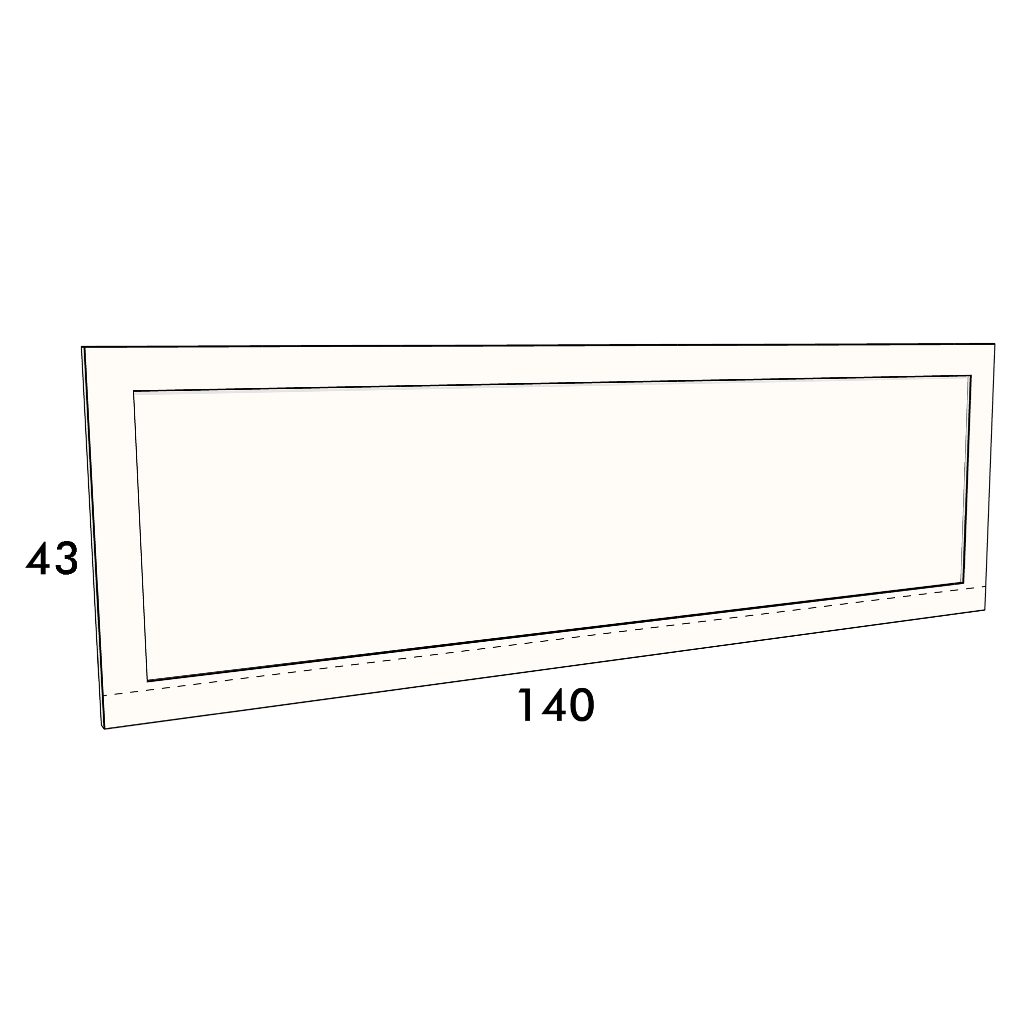 140cm wide, 43cm high cupboard door to fit an IKEA Metod kitchen cabinet