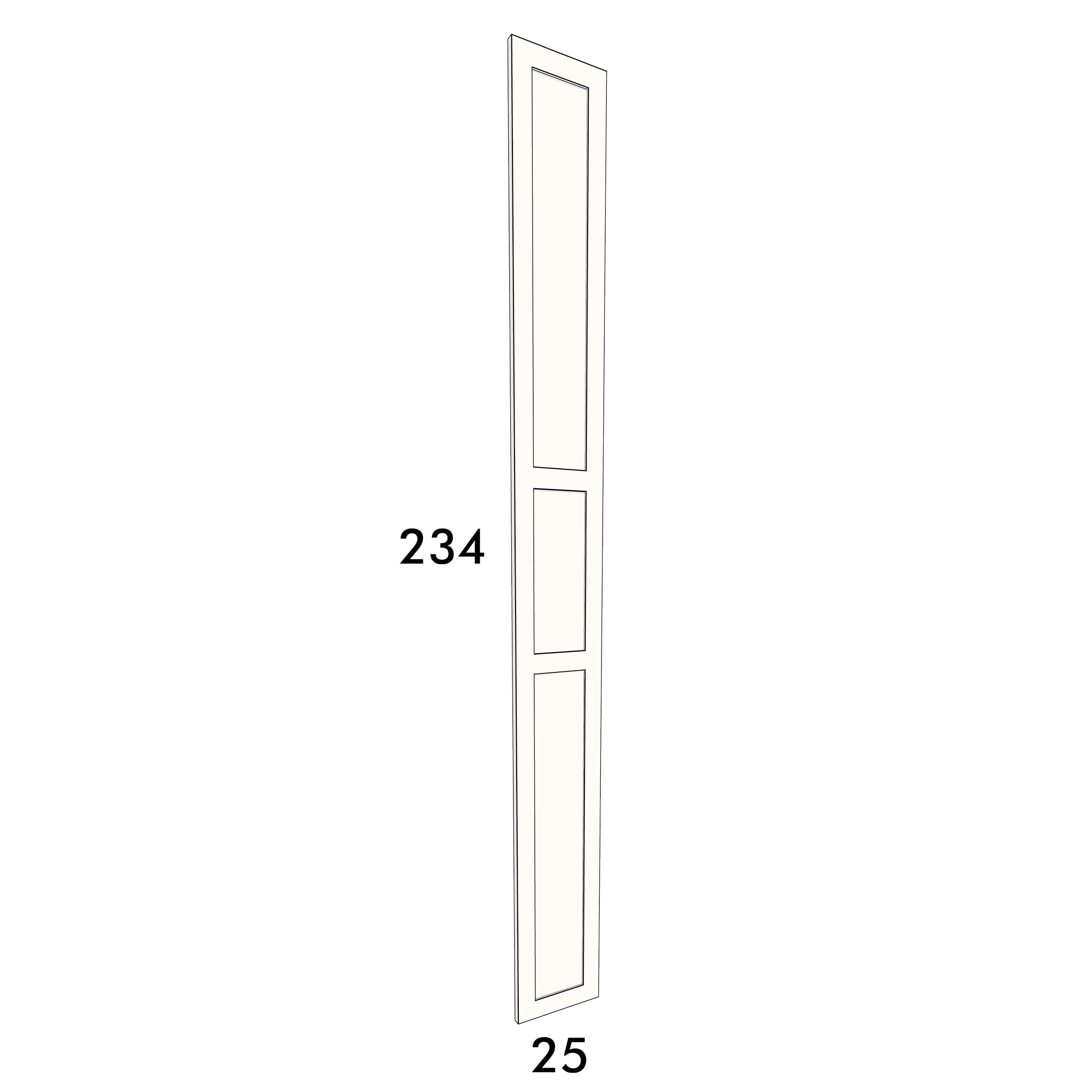 25cm wide, 234cm high cupboard door to fit an IKEA Metod kitchen cabinet
