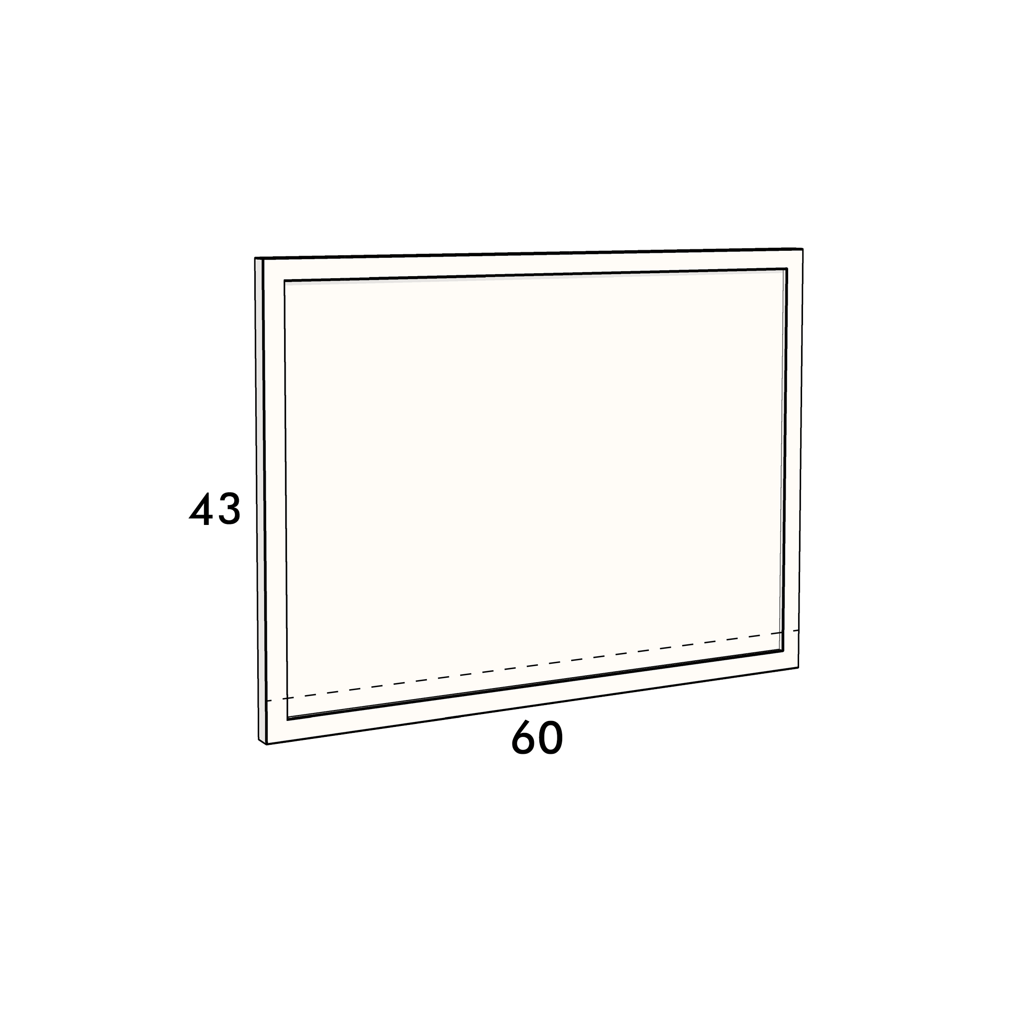 60cm wide, 43cm high cupboard door to fit an IKEA Metod kitchen cabinet