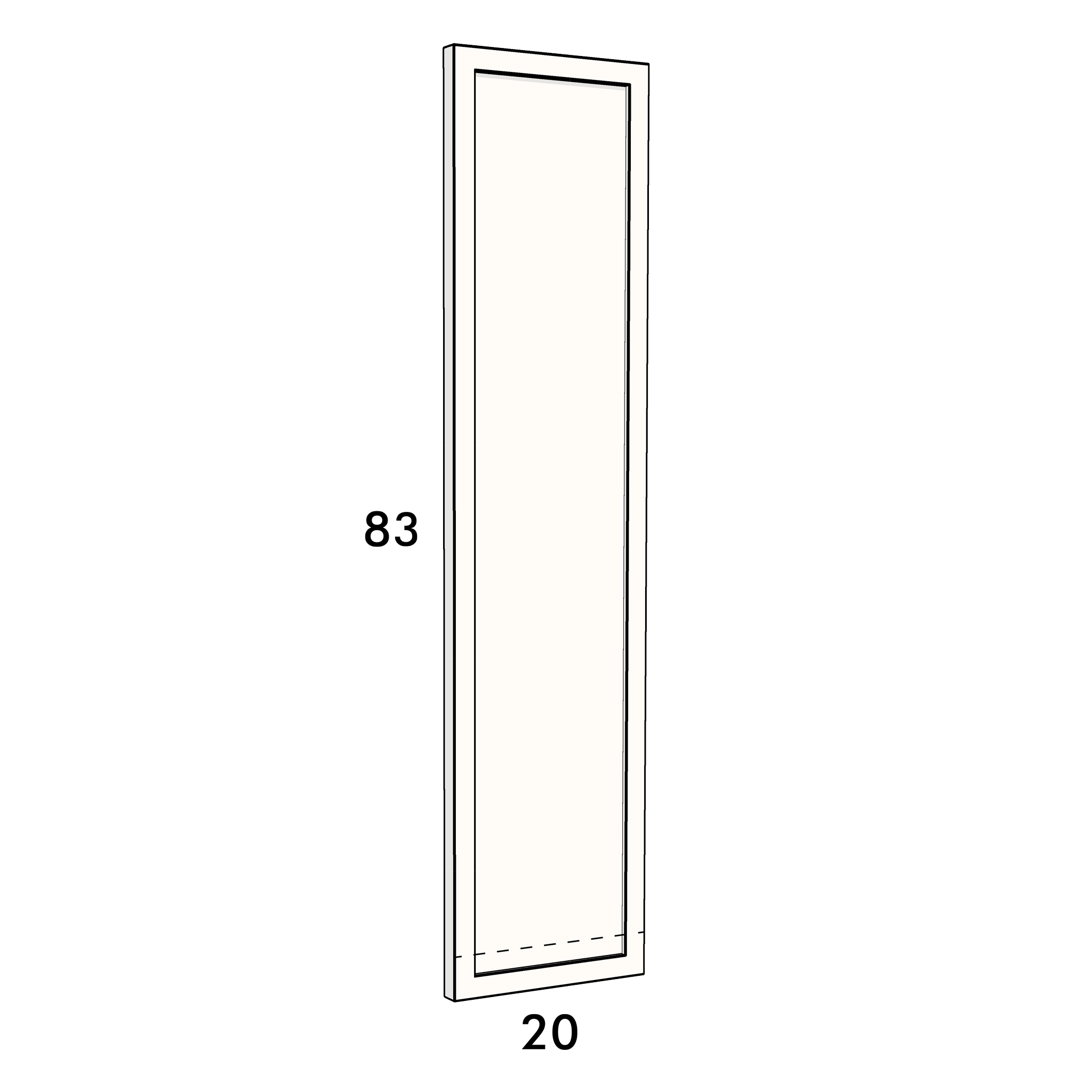 20cm wide, 83cm high cupboard door to fit an IKEA Metod kitchen cabinet