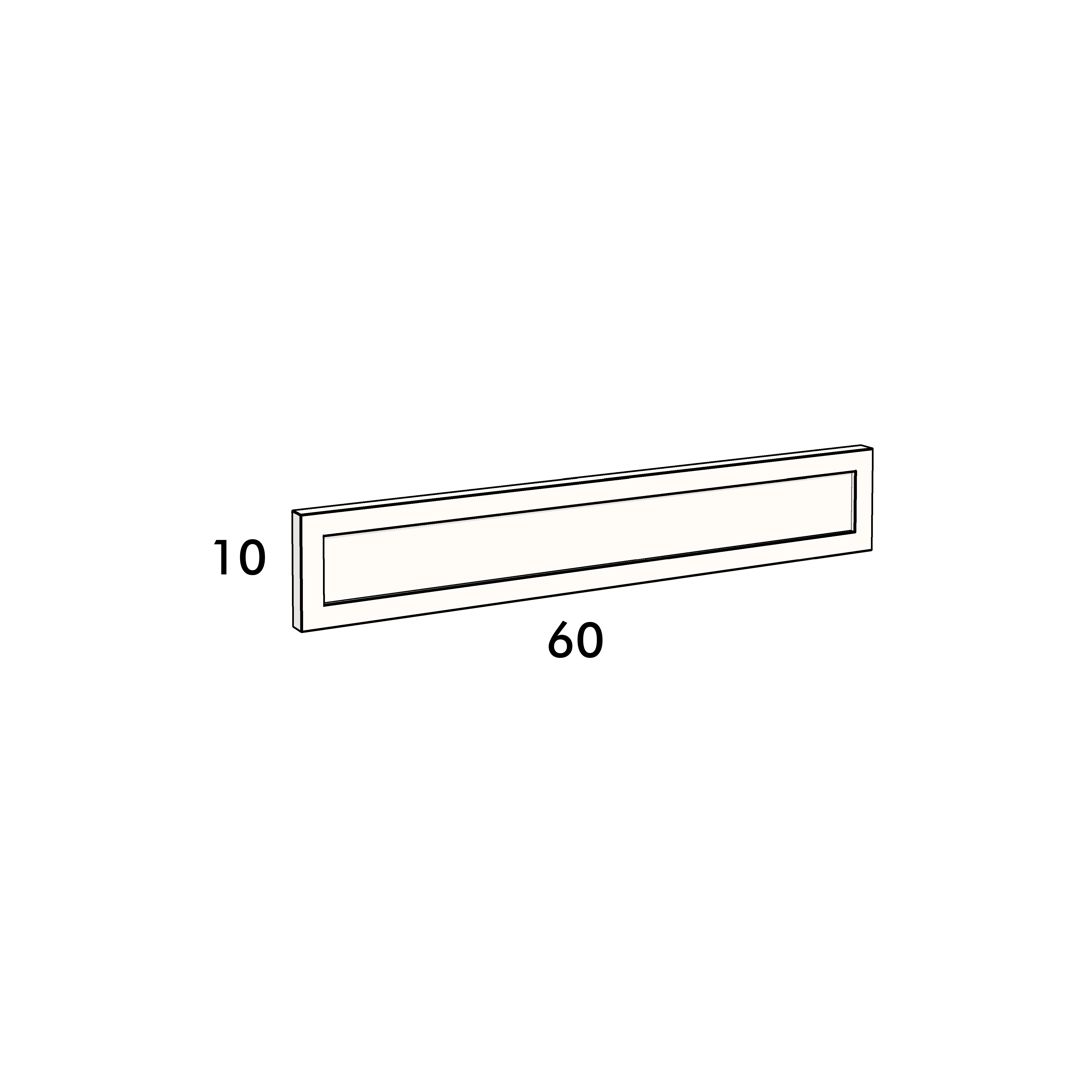 60cm wide, 10cm high drawer front to fit an IKEA Metod kitchen cabinet