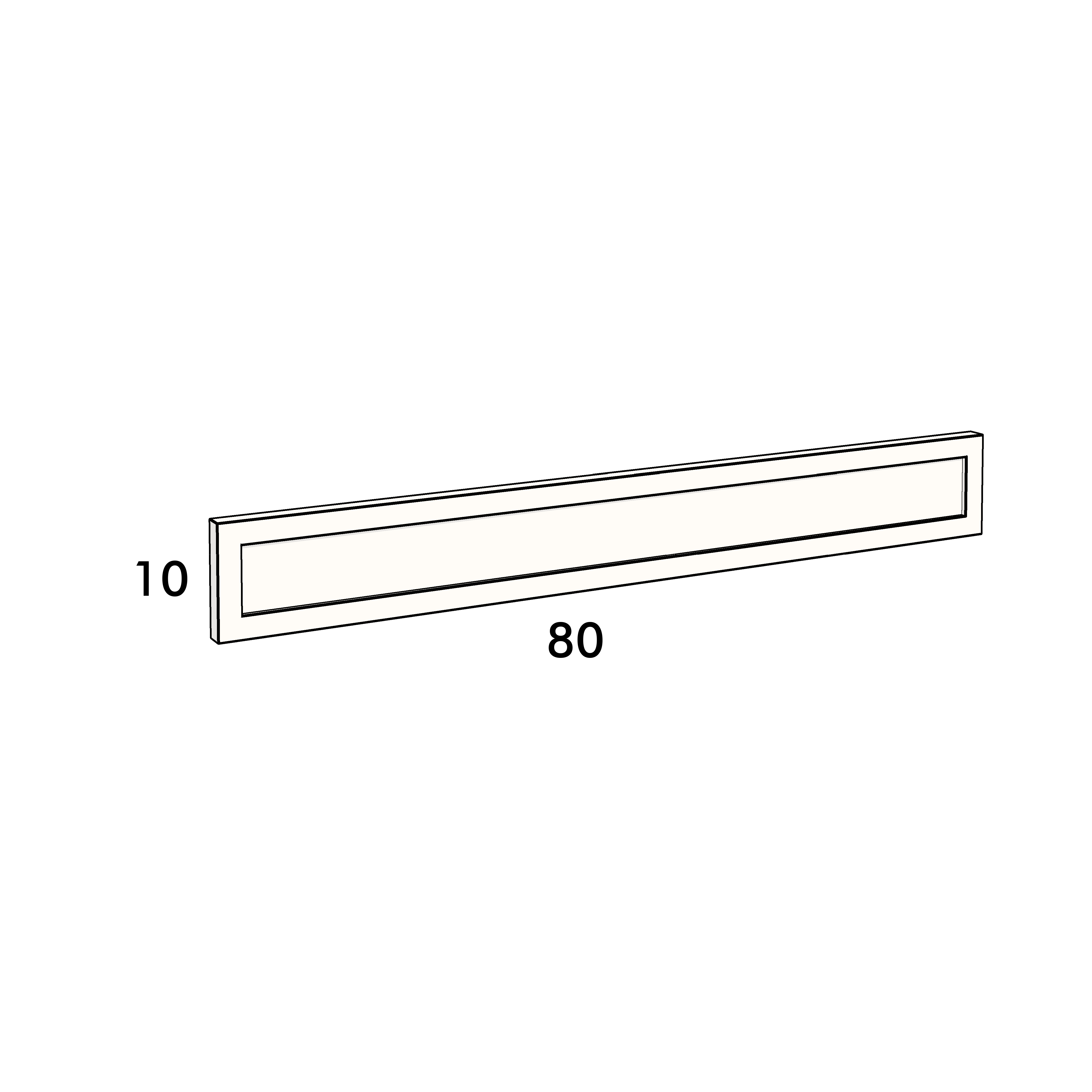 80cm wide, 10cm high drawer front to fit an IKEA Metod kitchen cabinet