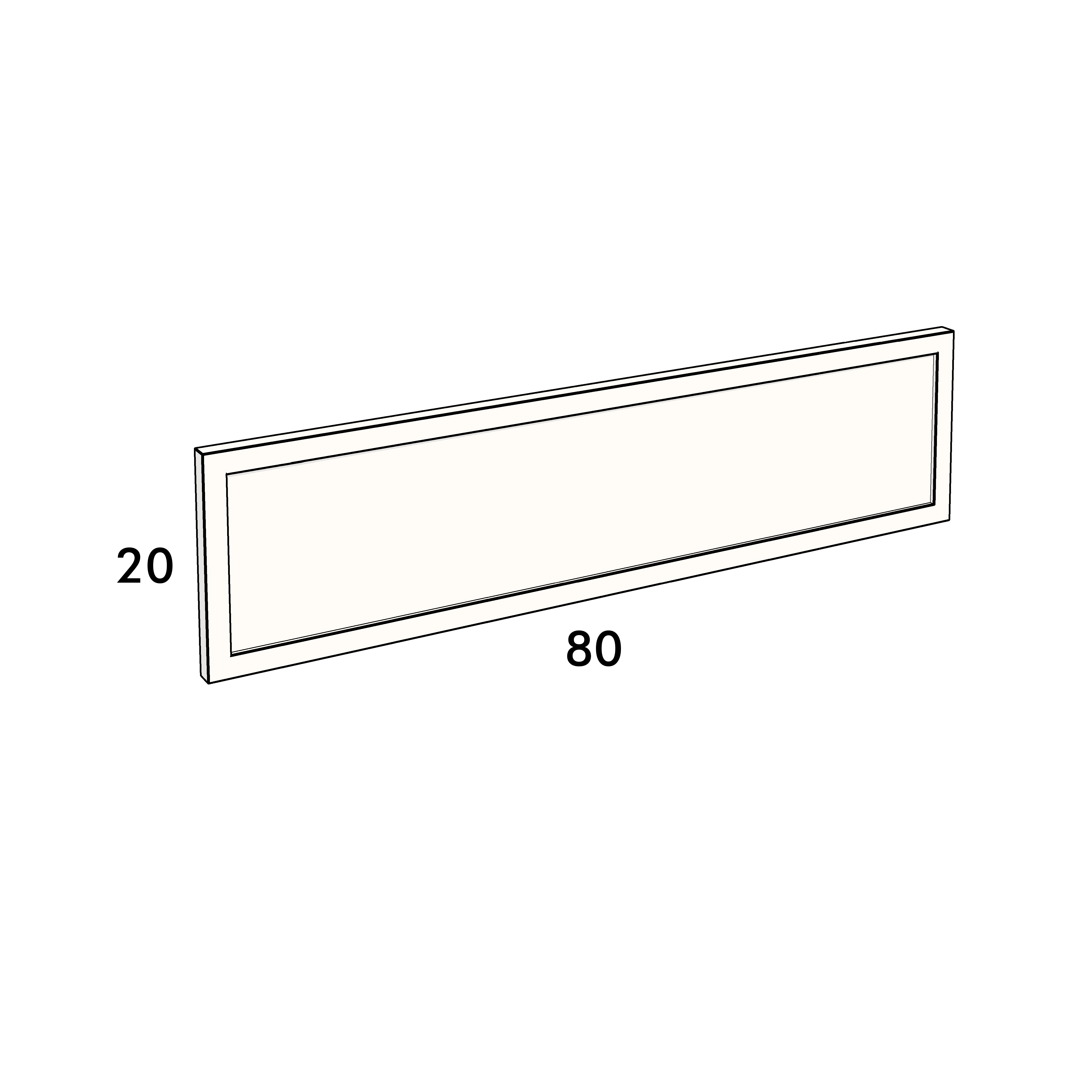 80cm wide, 20cm high drawer front to fit an IKEA Metod kitchen cabinet