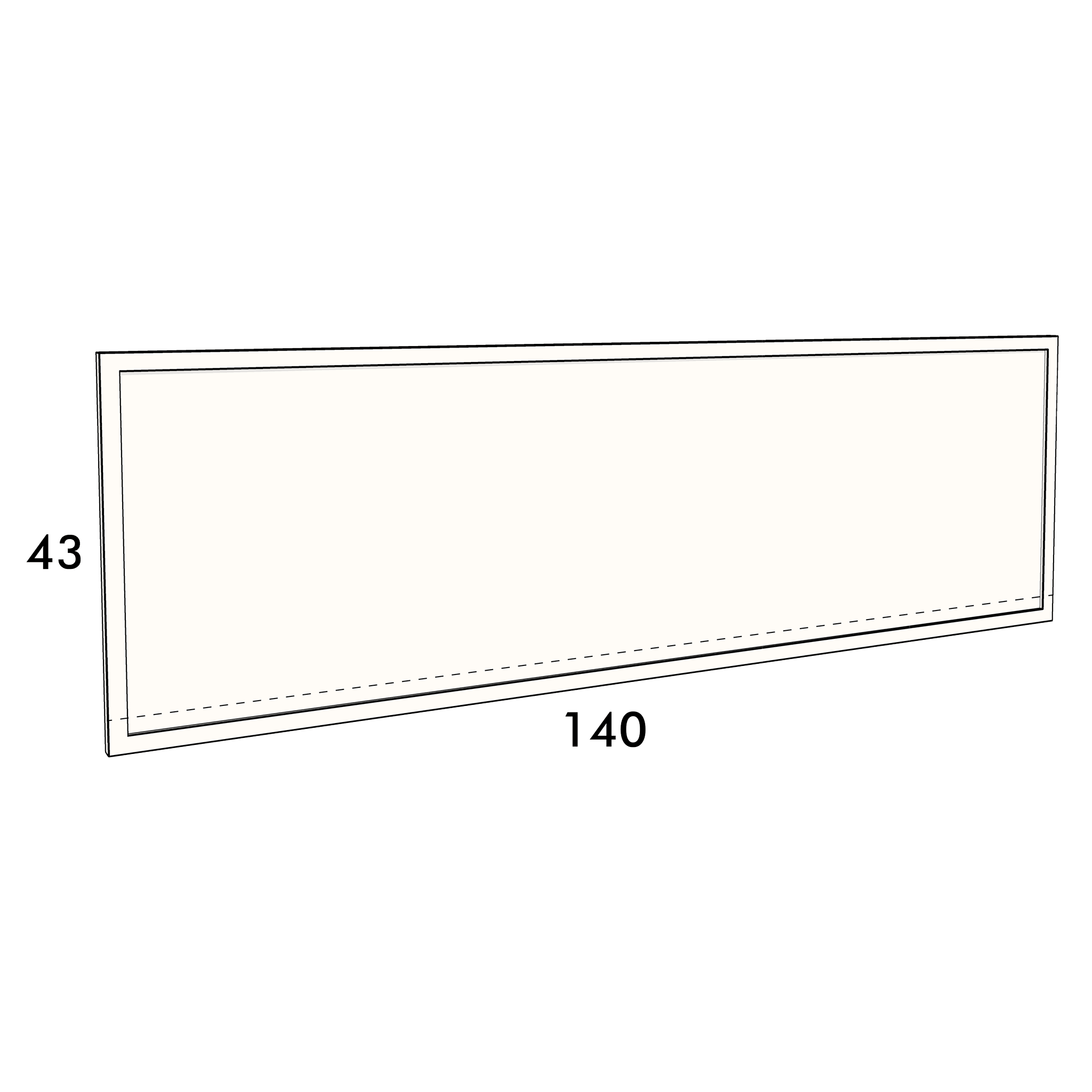 140cm wide, 43cm high cupboard door to fit an IKEA Metod kitchen cabinet
