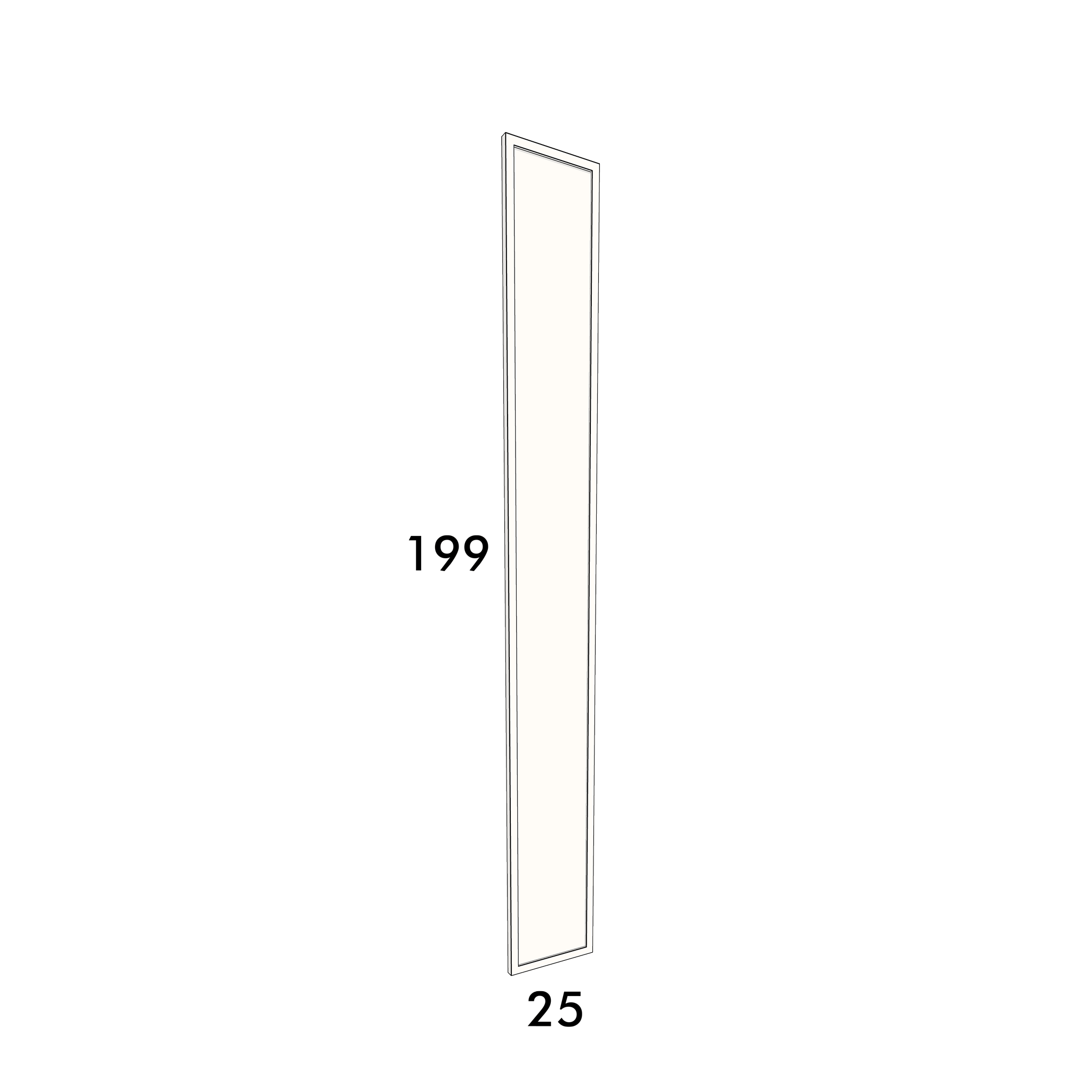 25cm wide, 199cm high cupboard door to fit an IKEA Metod kitchen cabinet