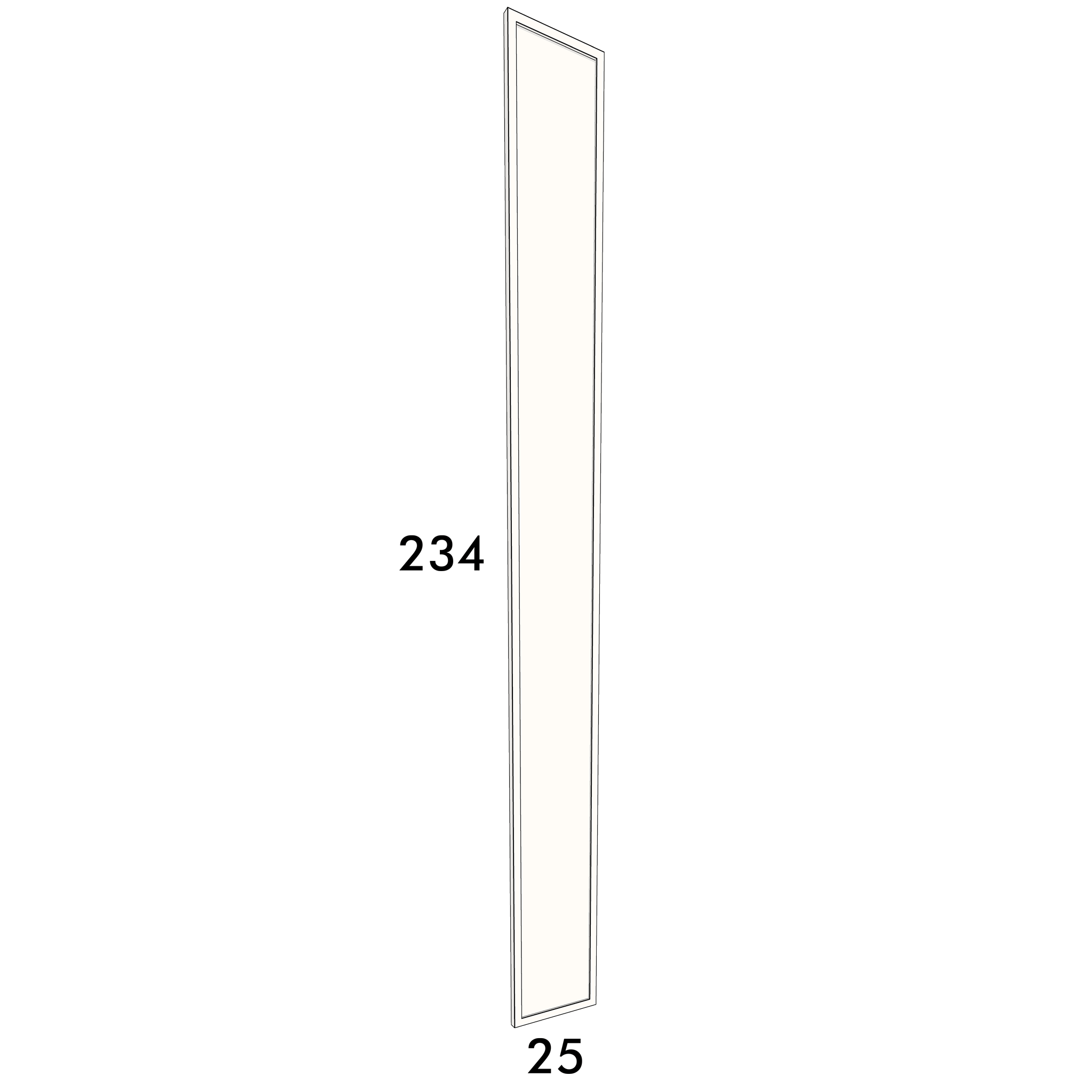 25cm wide, 234cm high cupboard door to fit an IKEA Metod kitchen cabinet