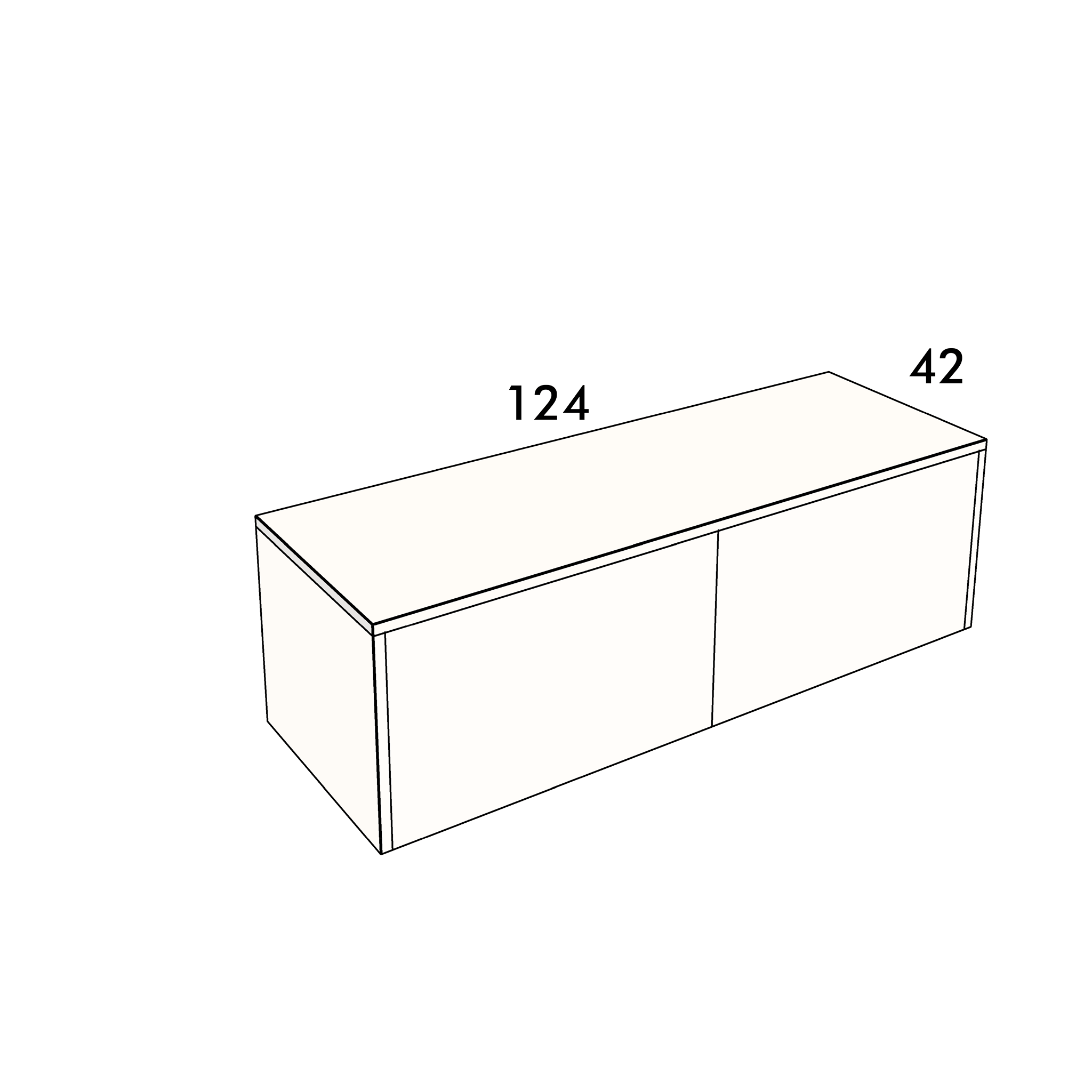 124cm long, 42cm wide cover panel to fit an IKEA Besta cabinet