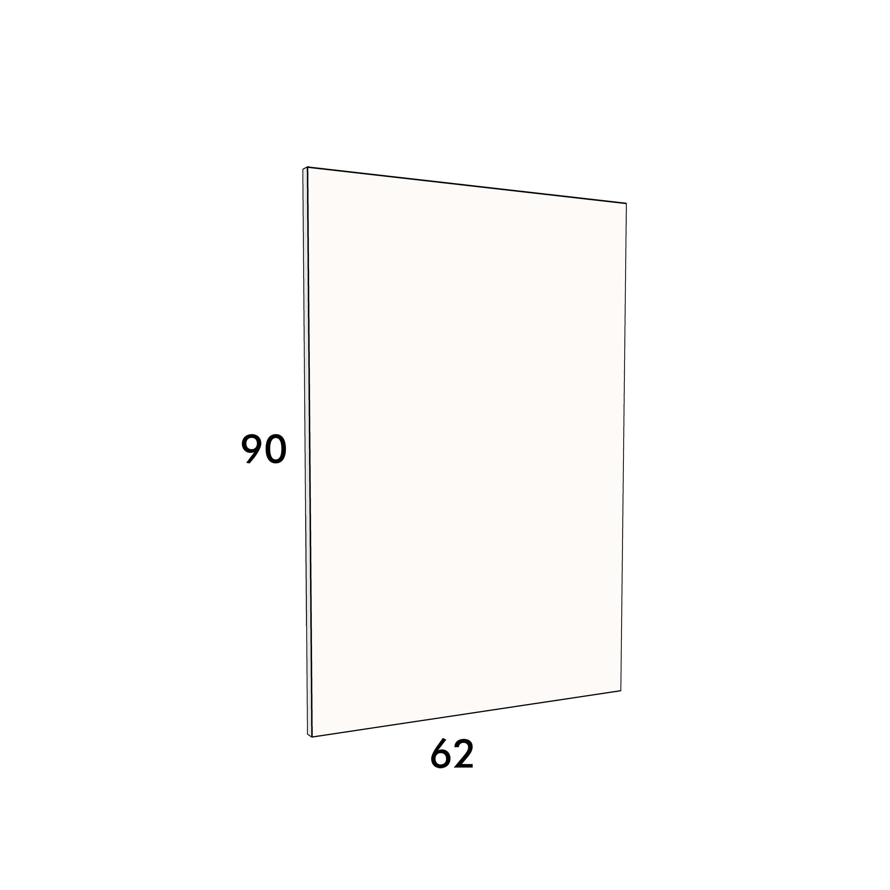 62cm wide, 90cm high cover panel to fit an IKEA Metod kitchen cabinet