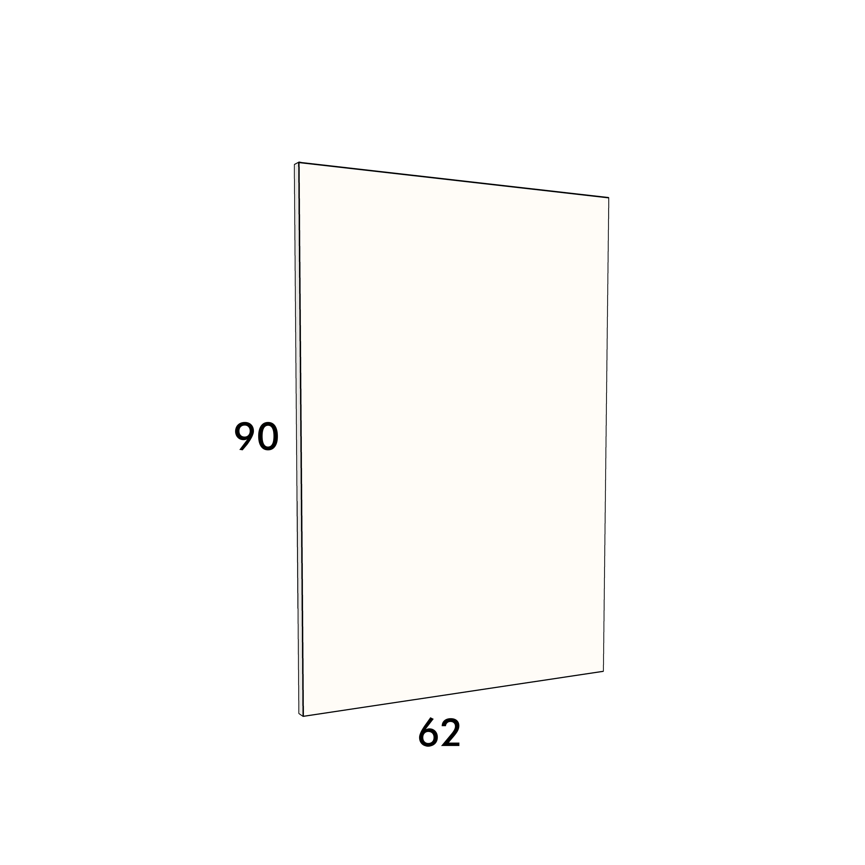 62cm wide, 90cm high cover panel to fit an IKEA Metod kitchen cabinet