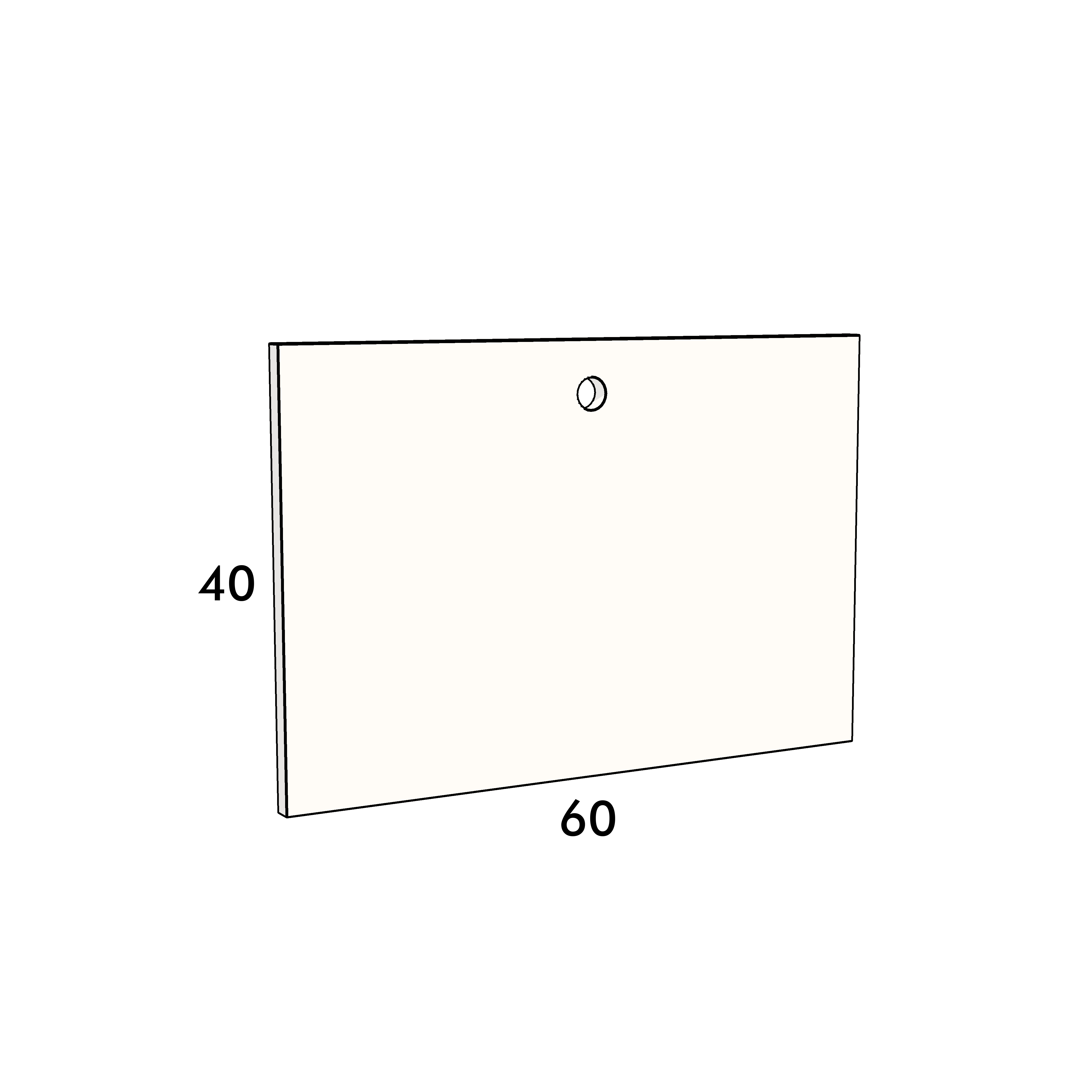 60cm wide, 40cm high drawer front to fit an IKEA Metod kitchen cabinet