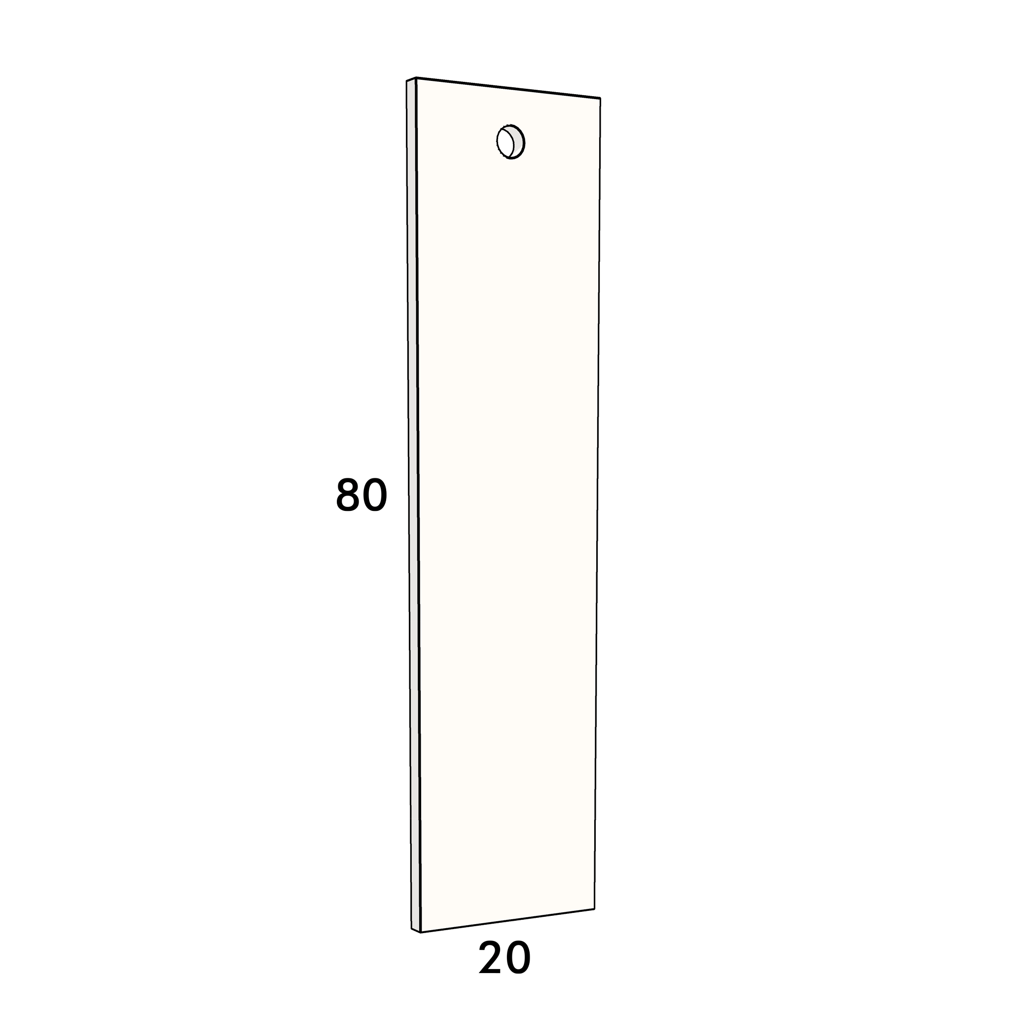 20cm wide, 80cm high drawer front to fit an IKEA Metod kitchen cabinet