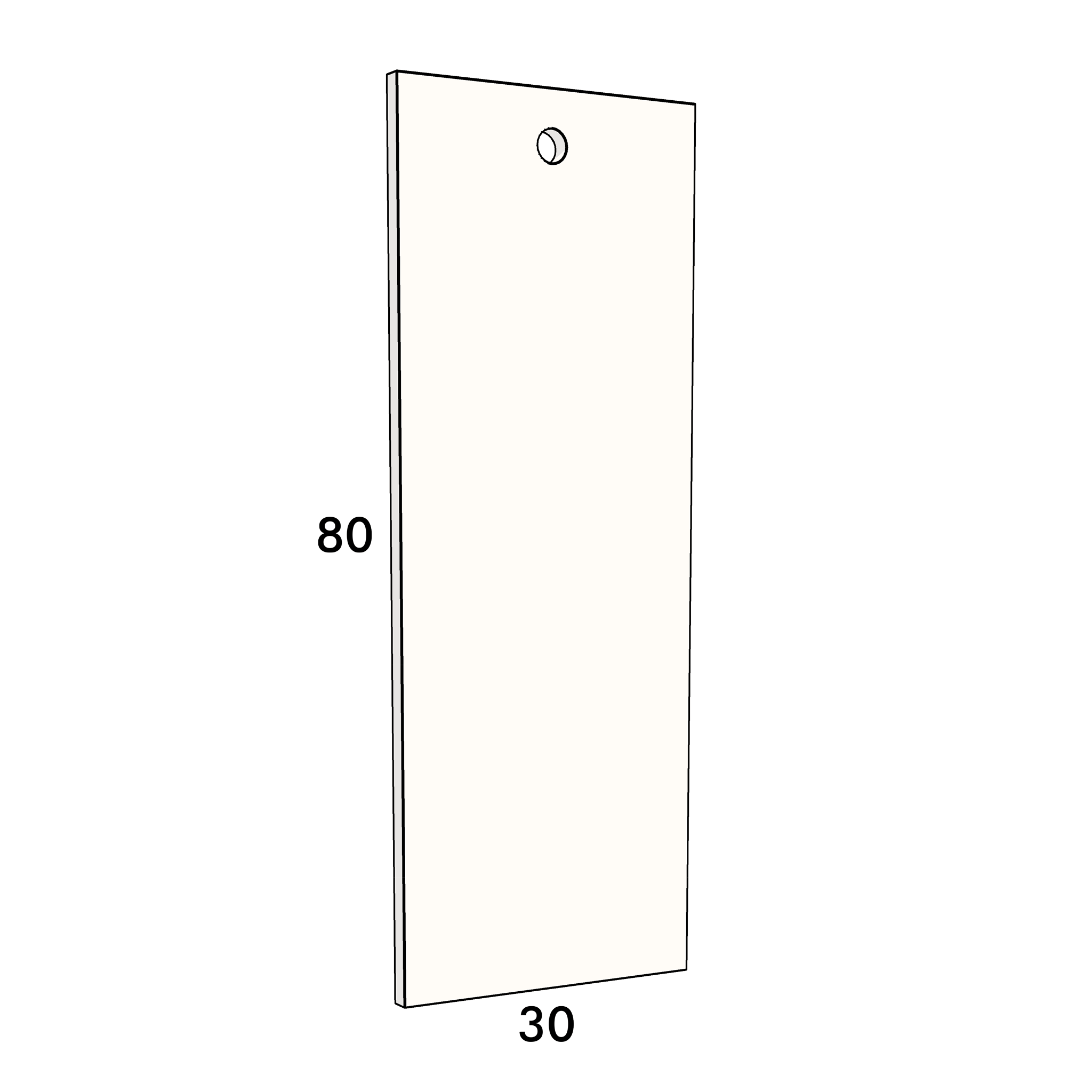 30cm wide, 80cm high drawer front to fit an IKEA Metod kitchen cabinet