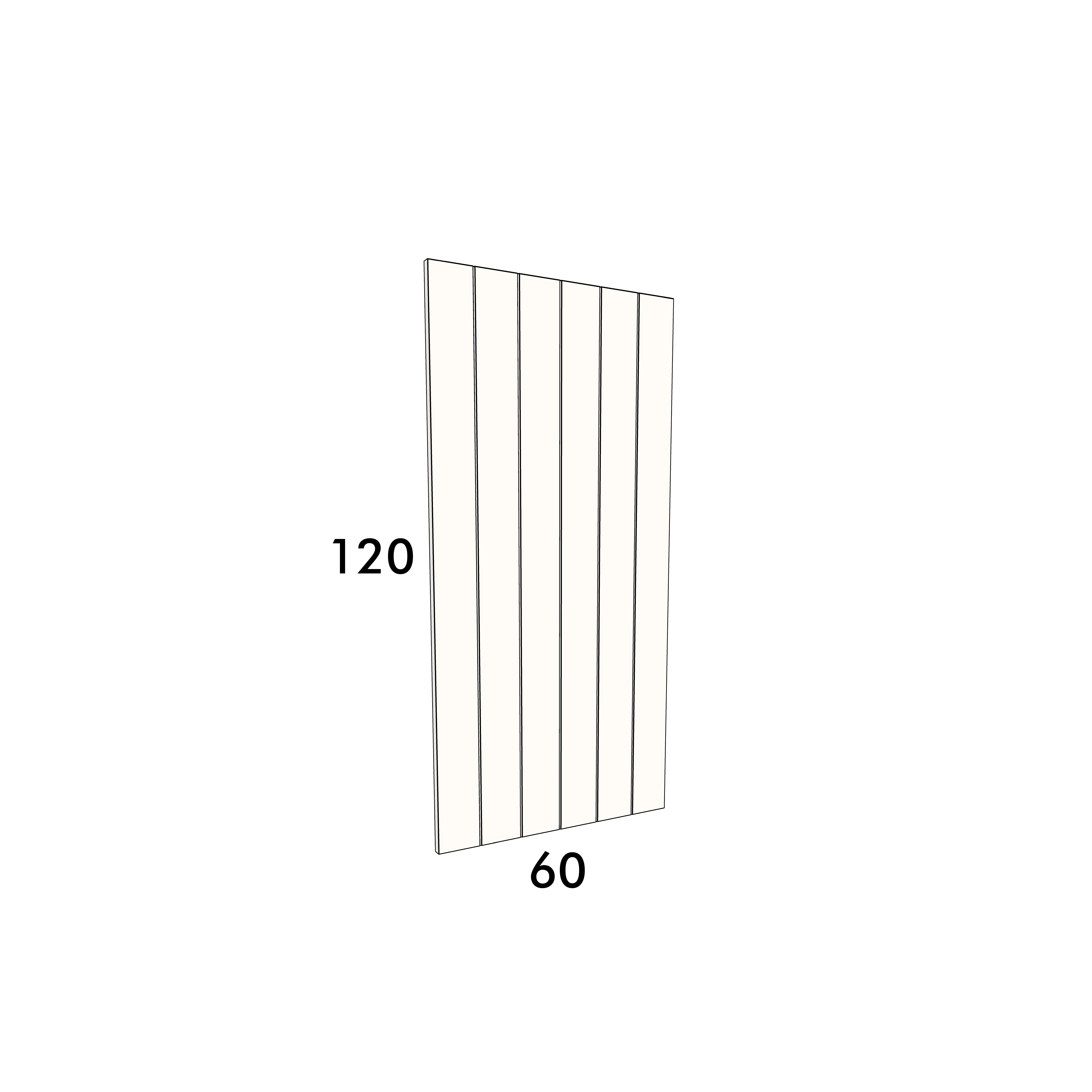 60cm wide, 120cm high cupboard door to fit an IKEA Metod kitchen cabinet