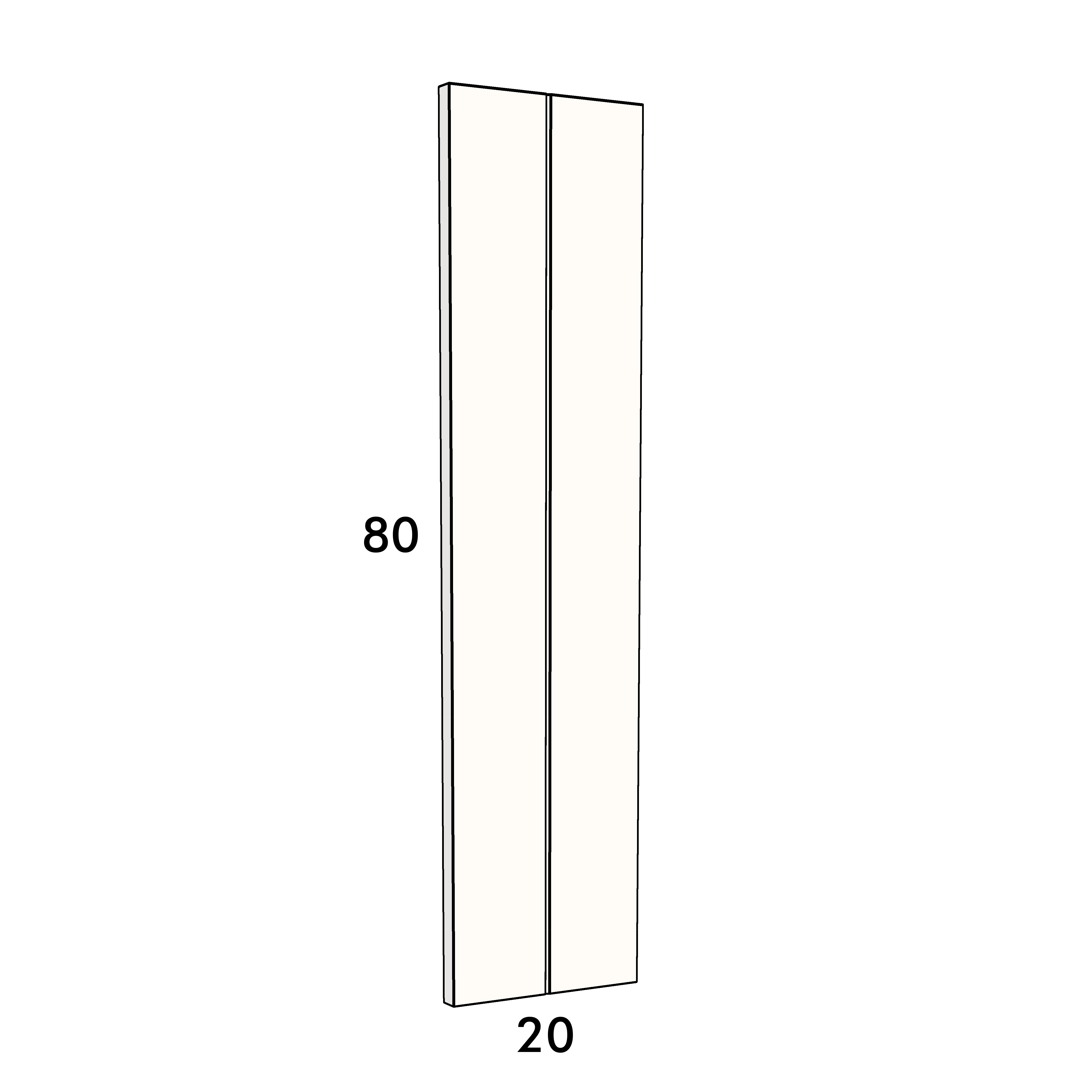 20cm wide, 80cm high cupboard door to fit an IKEA Metod kitchen cabinet