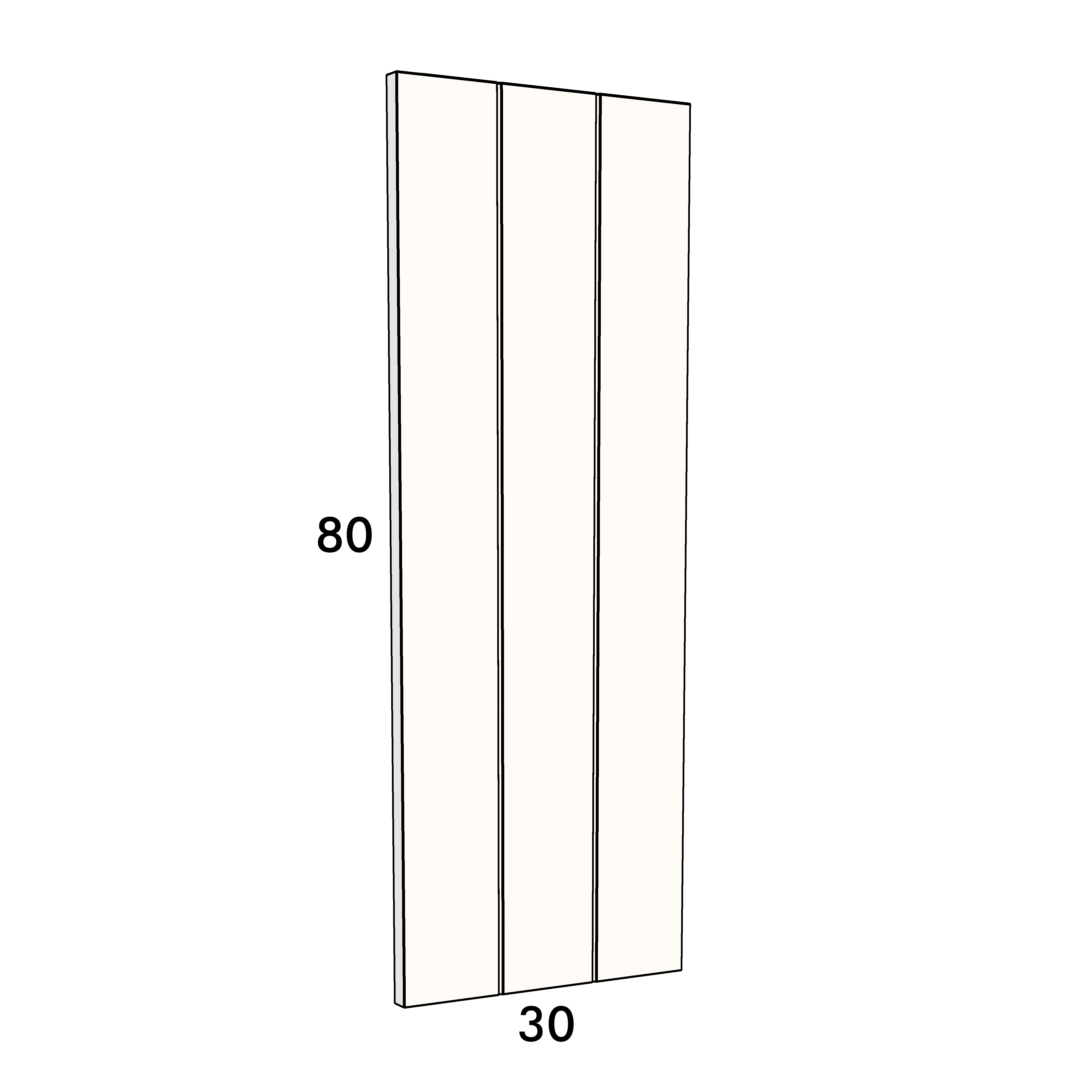 30cm wide, 80cm high cupboard door to fit an IKEA Metod kitchen cabinet