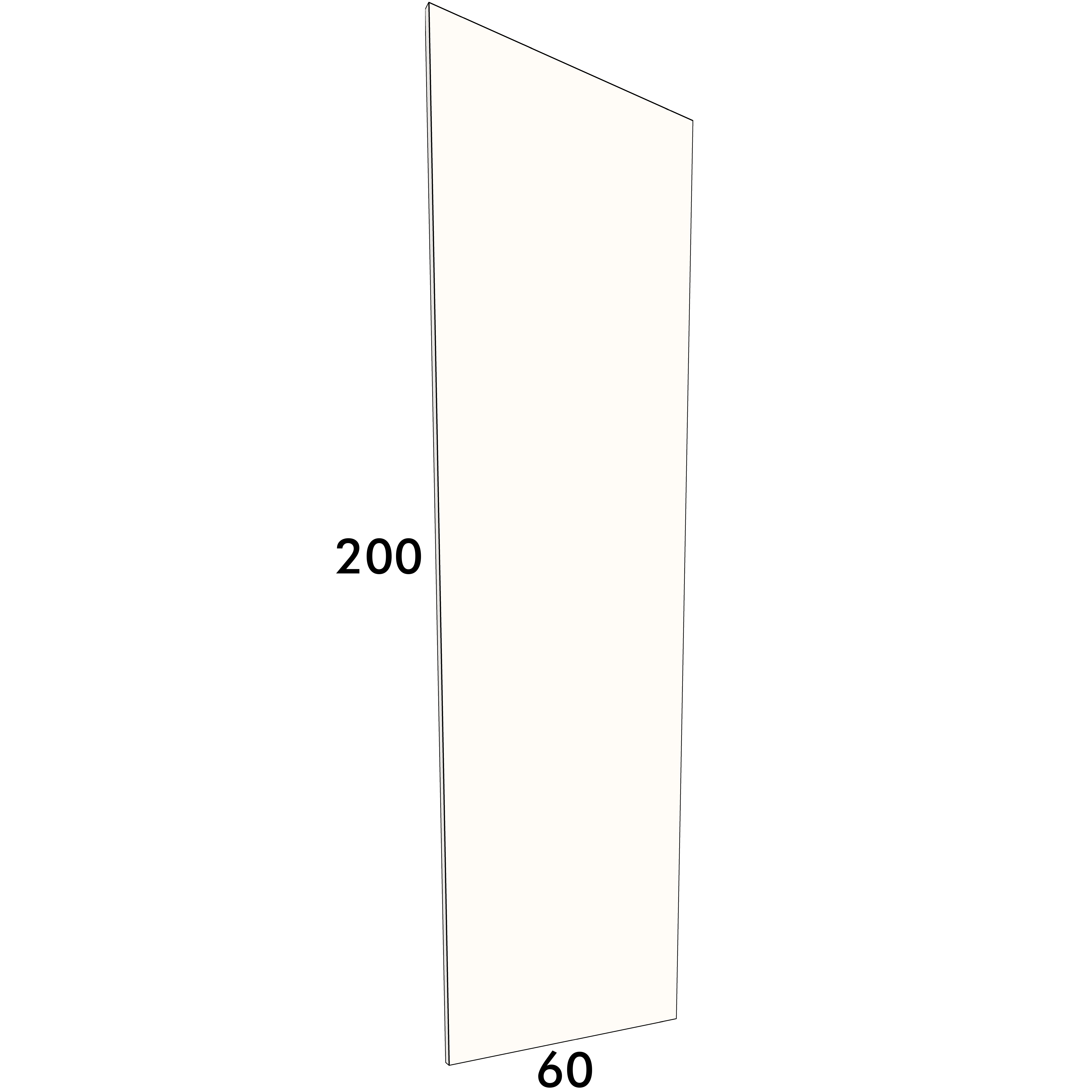 60cm wide, 200cm high cupboard door to fit an IKEA Metod kitchen cabinet