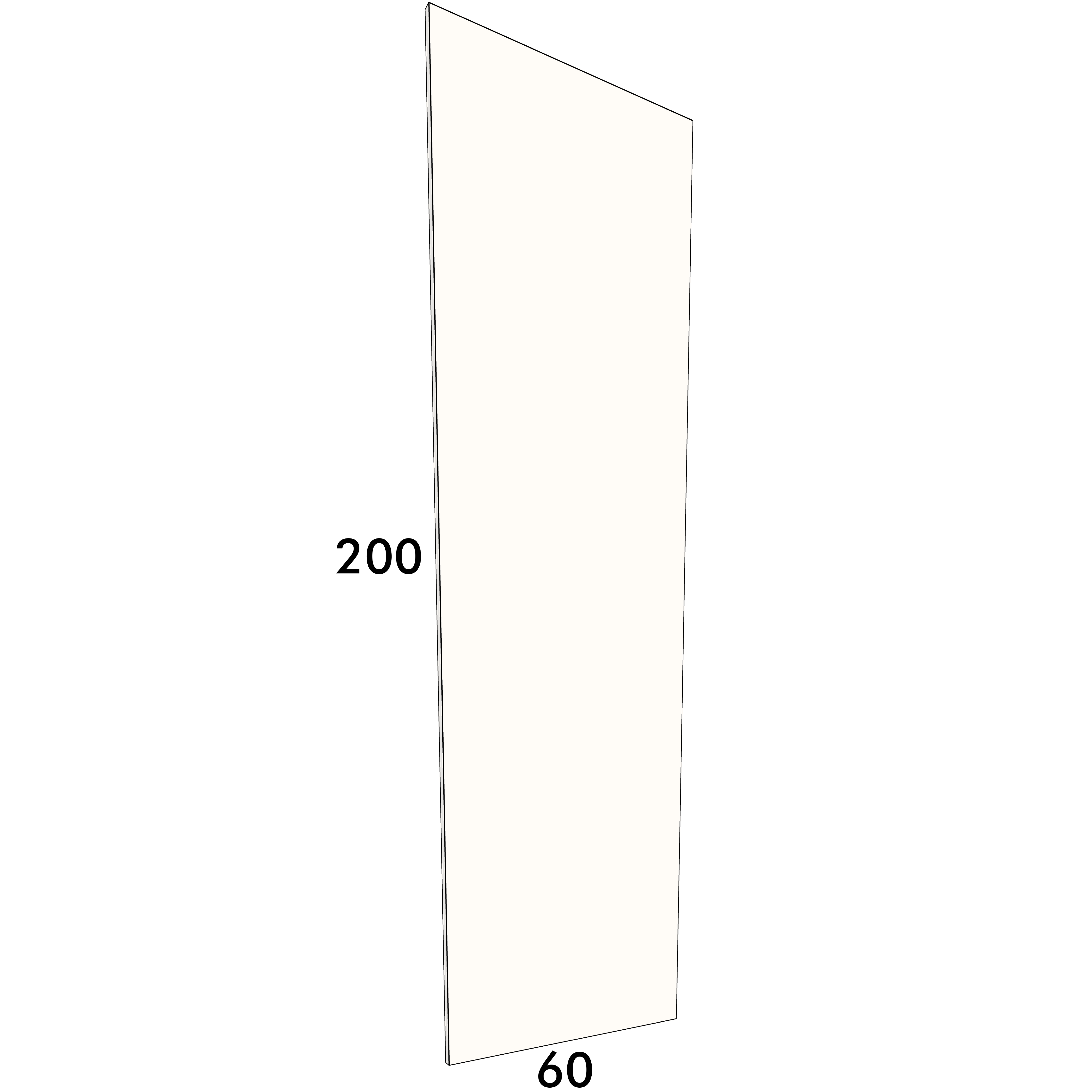 60cm wide, 200cm high cupboard door to fit an IKEA Metod kitchen cabinet