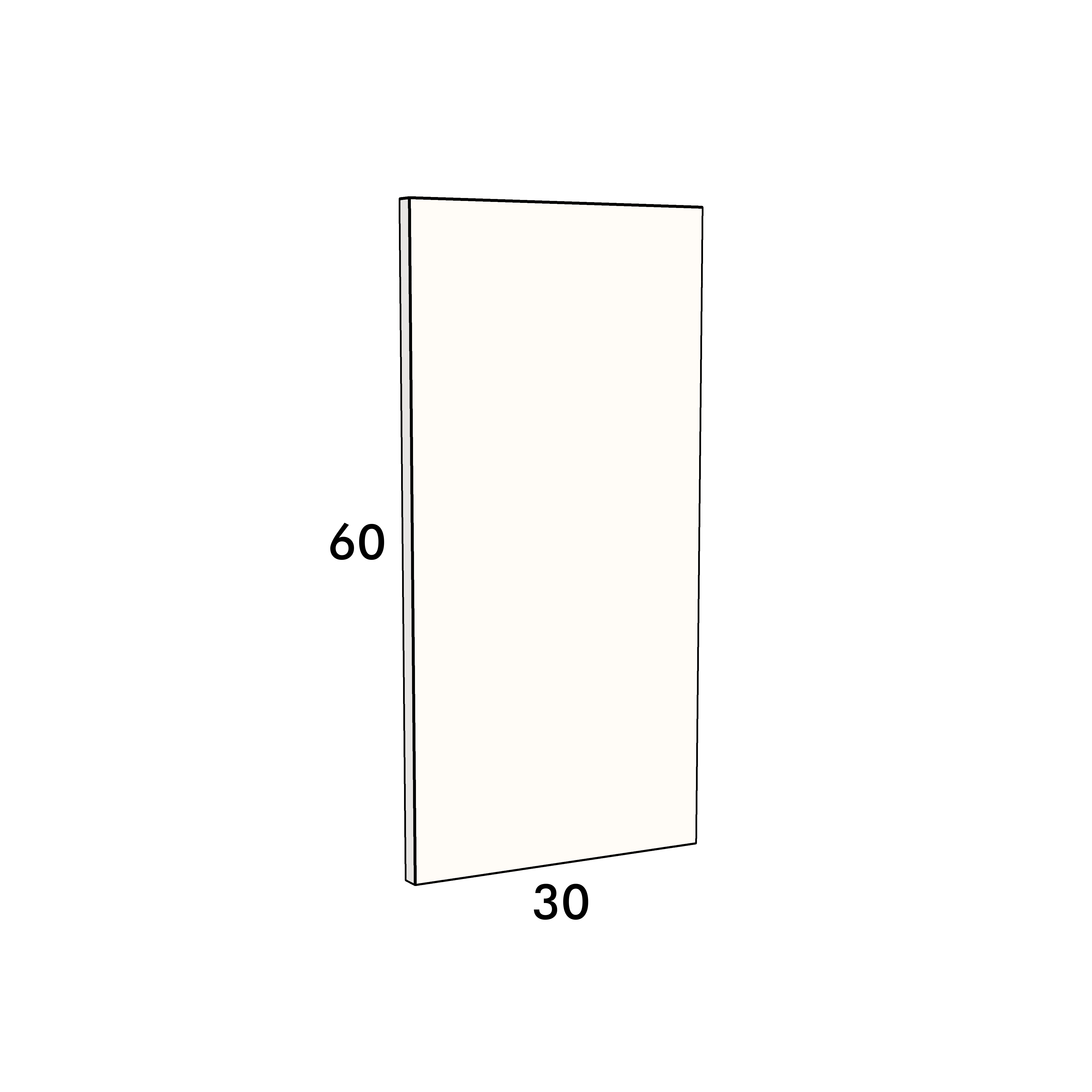 30cm wide, 60cm high cupboard door to fit an IKEA Metod kitchen cabinet