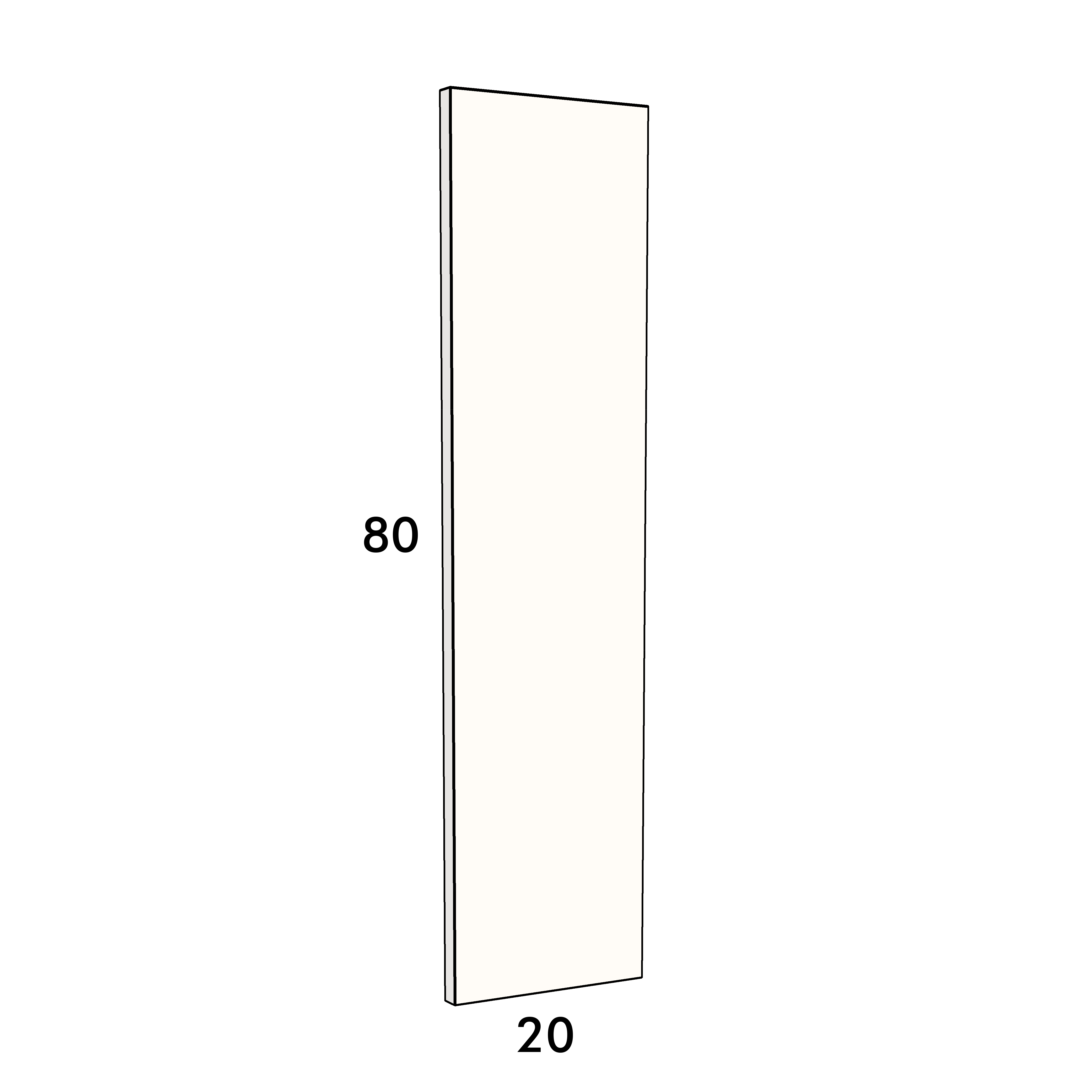 20cm wide, 80cm high cupboard door to fit an IKEA Metod kitchen cabinet