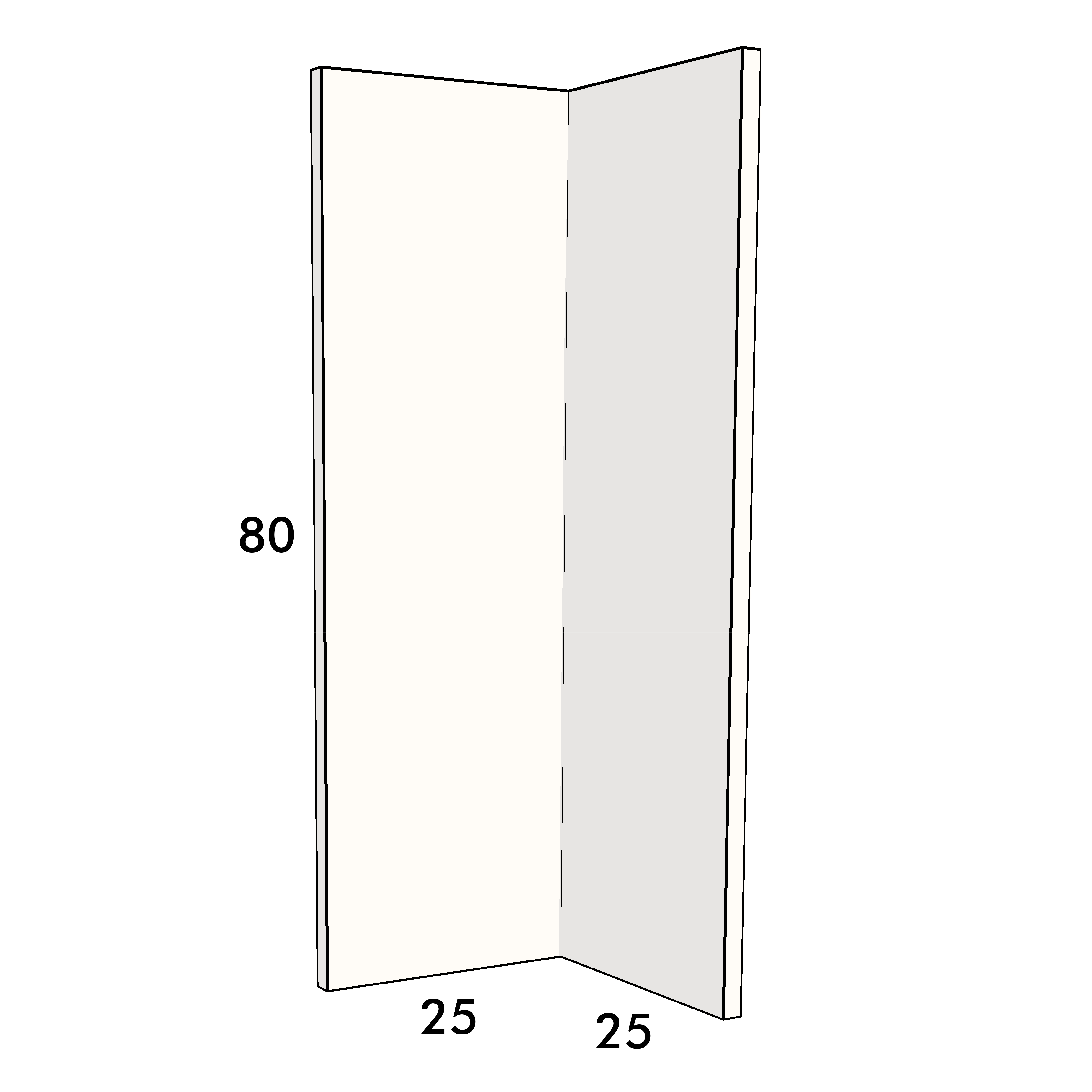 80cm high corner cupboard door to fit an IKEA Metod kitchen cabinet