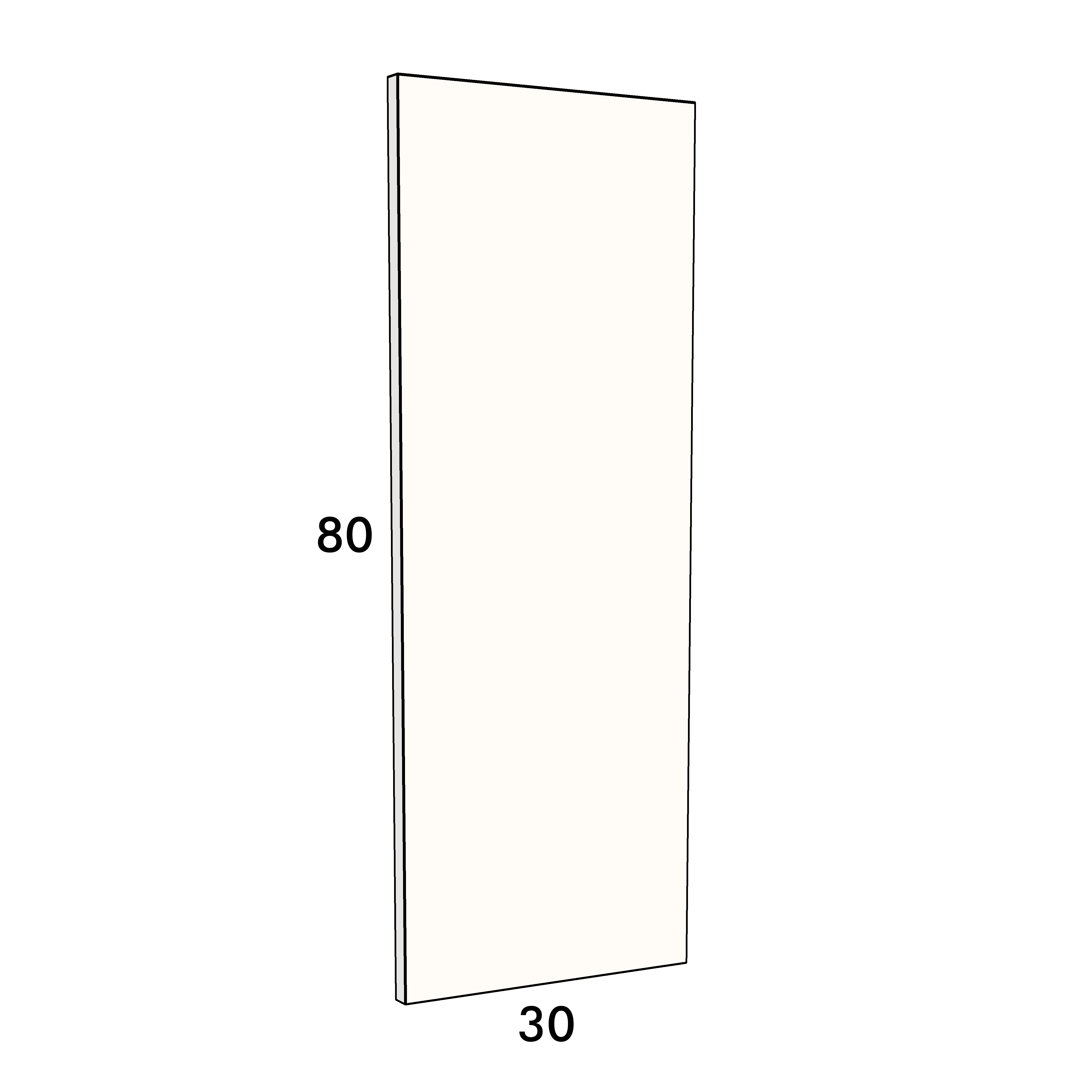 30cm wide, 80cm high cupboard door to fit an IKEA Metod kitchen cabinet