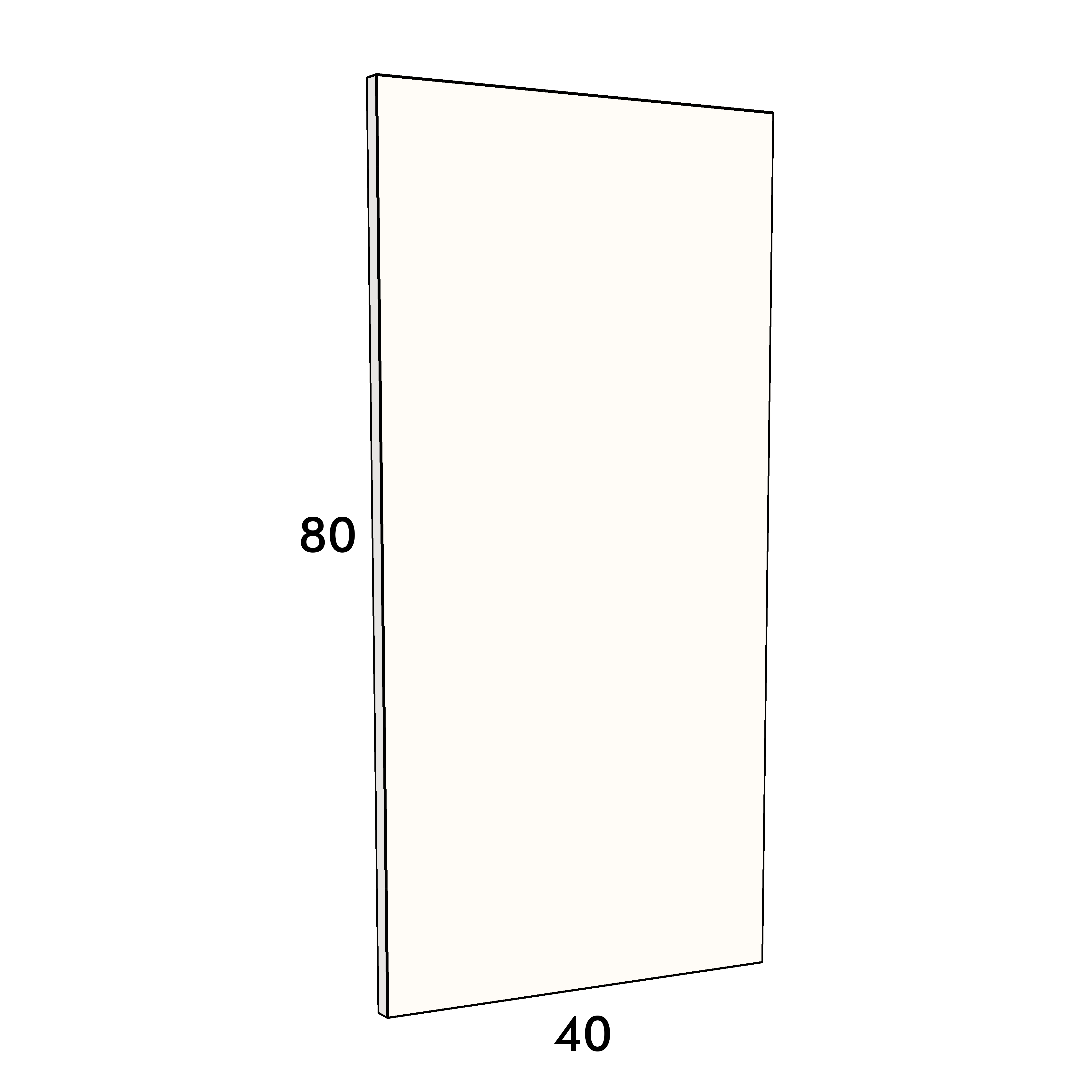 40cm wide, 80cm high cupboard door to fit an IKEA Metod kitchen cabinet
