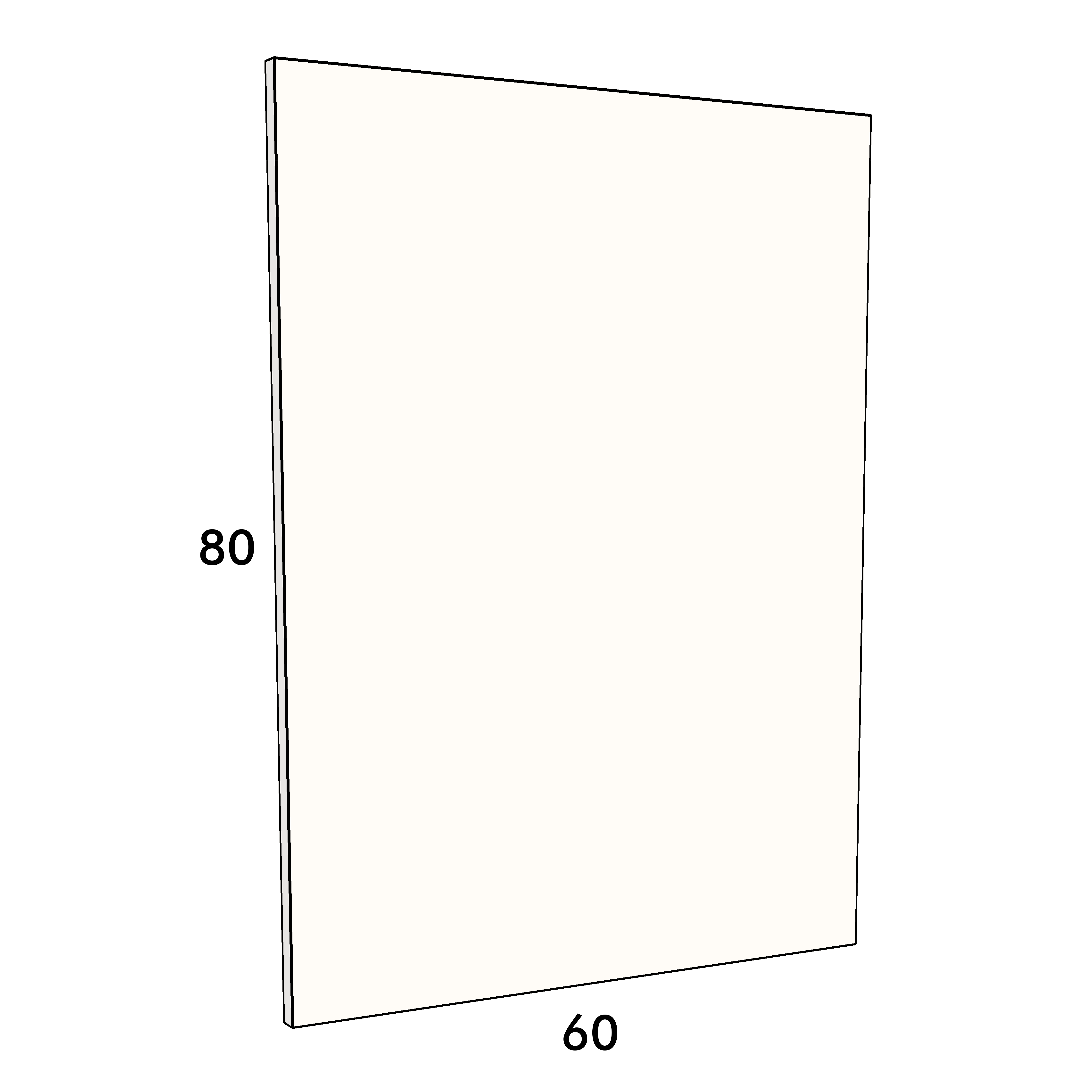 60cm wide, 80cm high cupboard door to fit an IKEA Metod kitchen cabinet