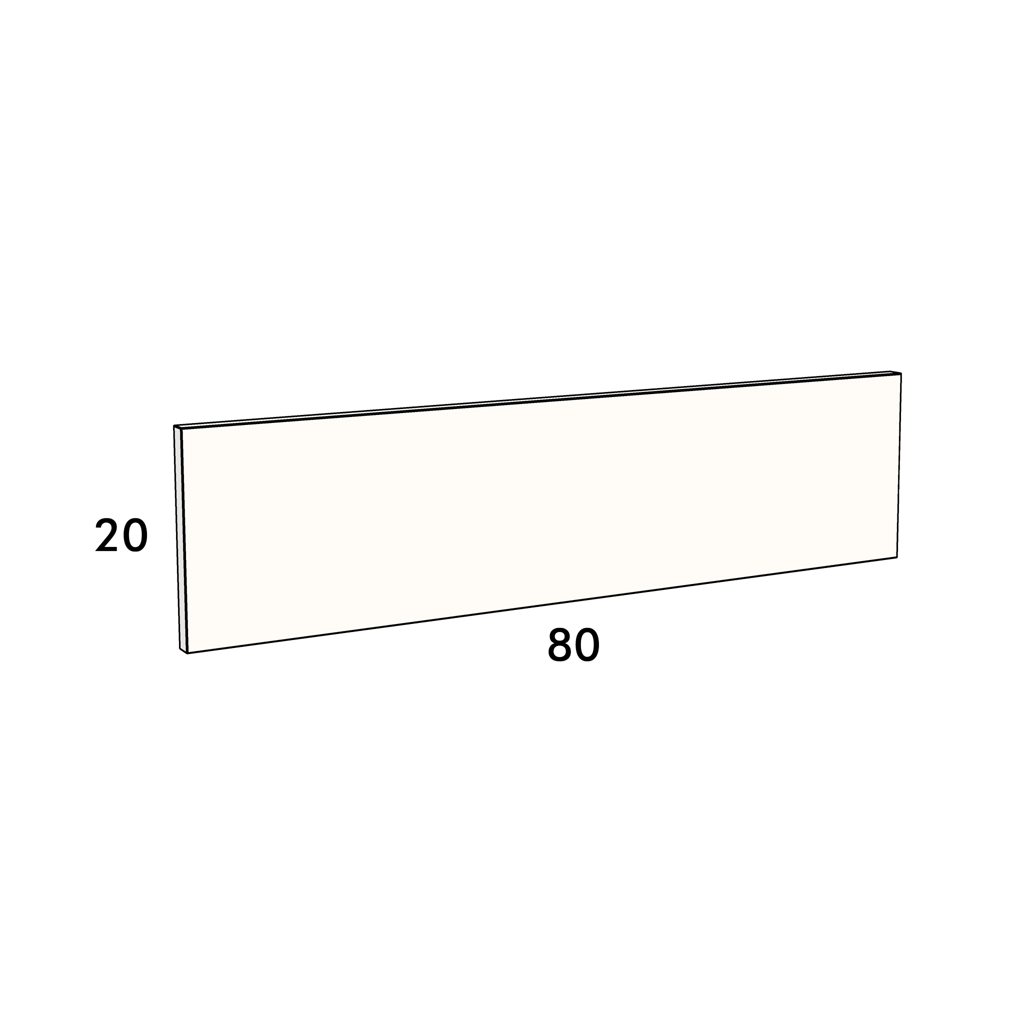 80cm wide, 20cm high drawer front to fit an IKEA Metod kitchen cabinet