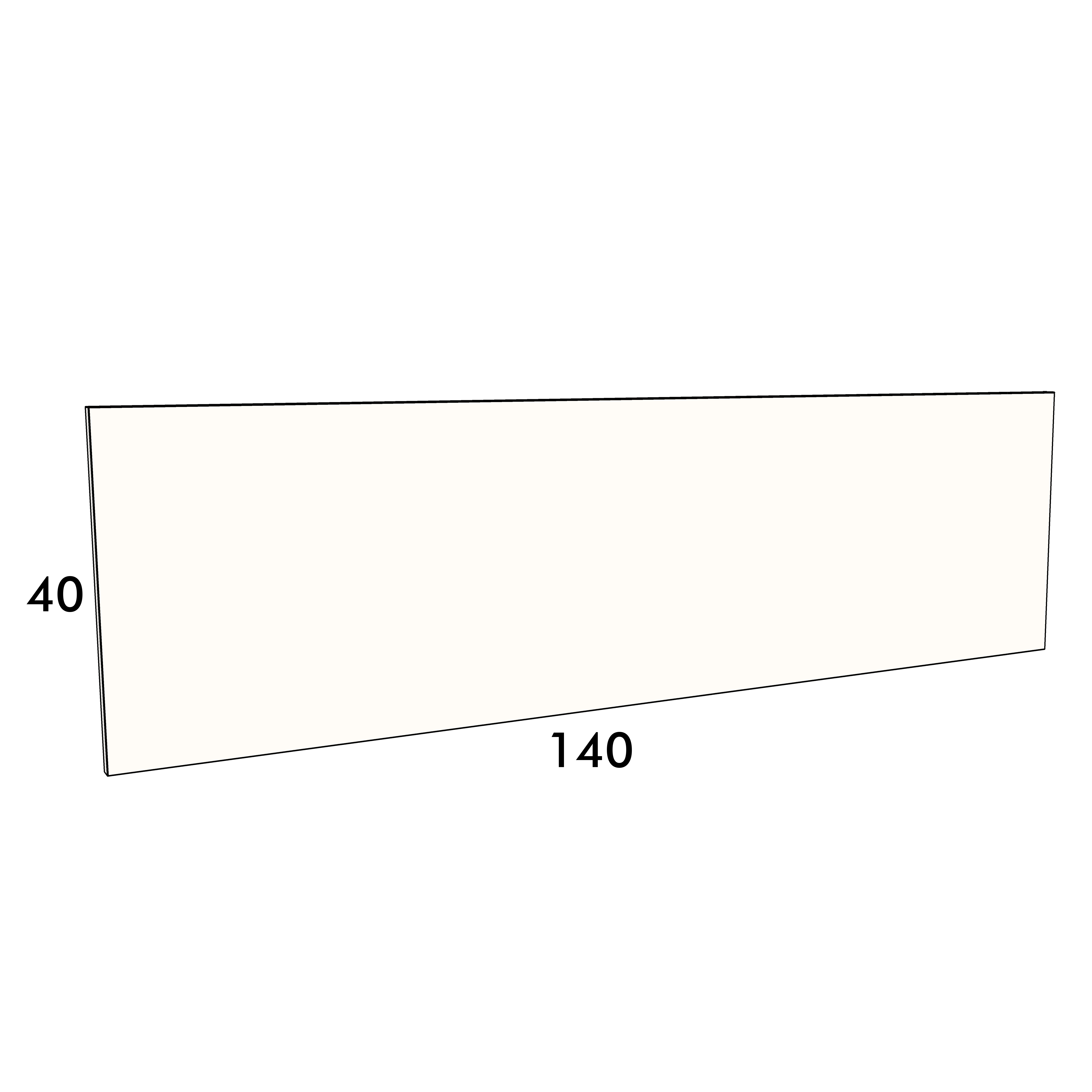 140cm wide, 40cm high cupboard door to fit an IKEA Metod kitchen cabinet