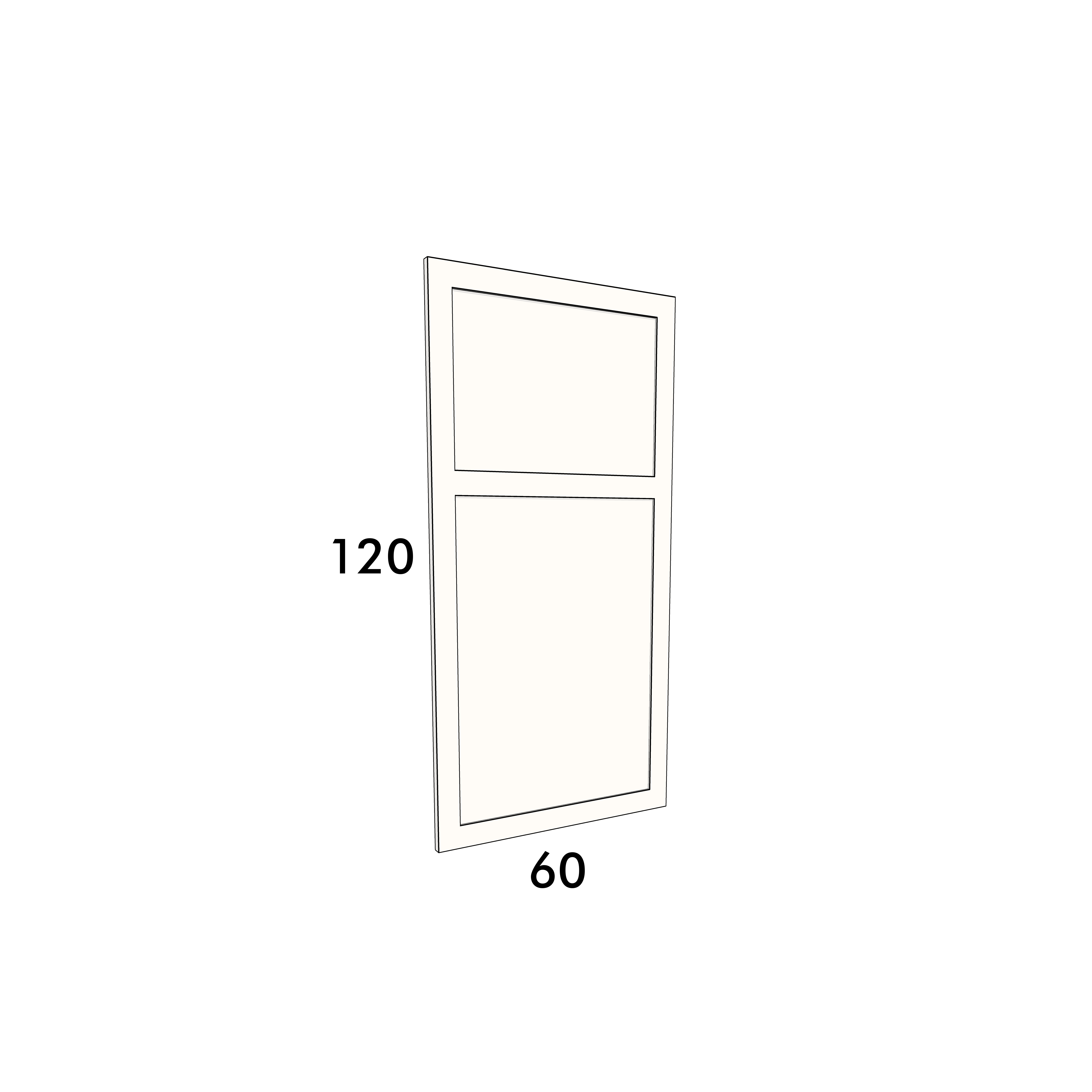 60cm wide, 120cm high cupboard door to fit an IKEA Metod kitchen cabinet