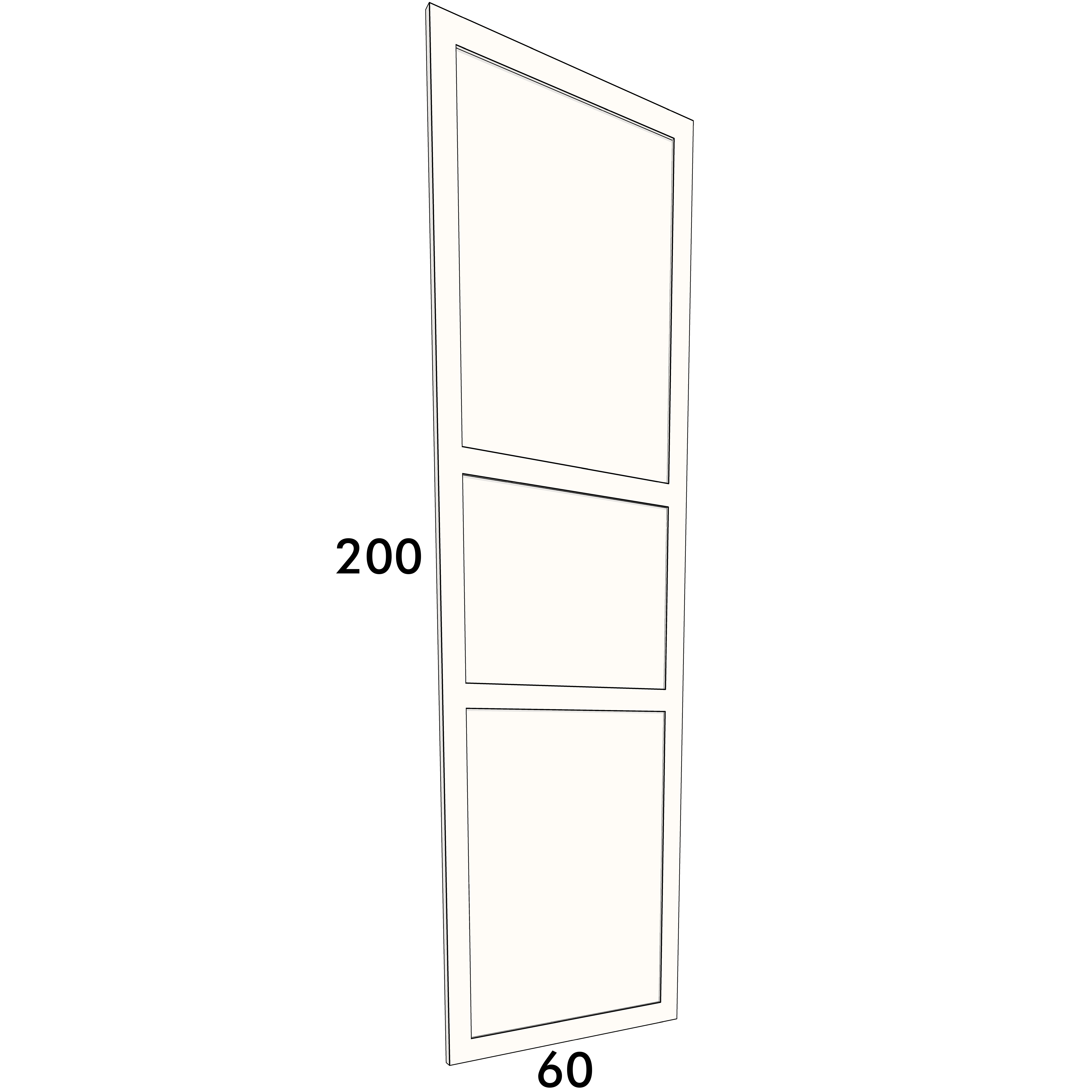 60cm wide, 200cm high cupboard door to fit an IKEA Metod kitchen cabinet