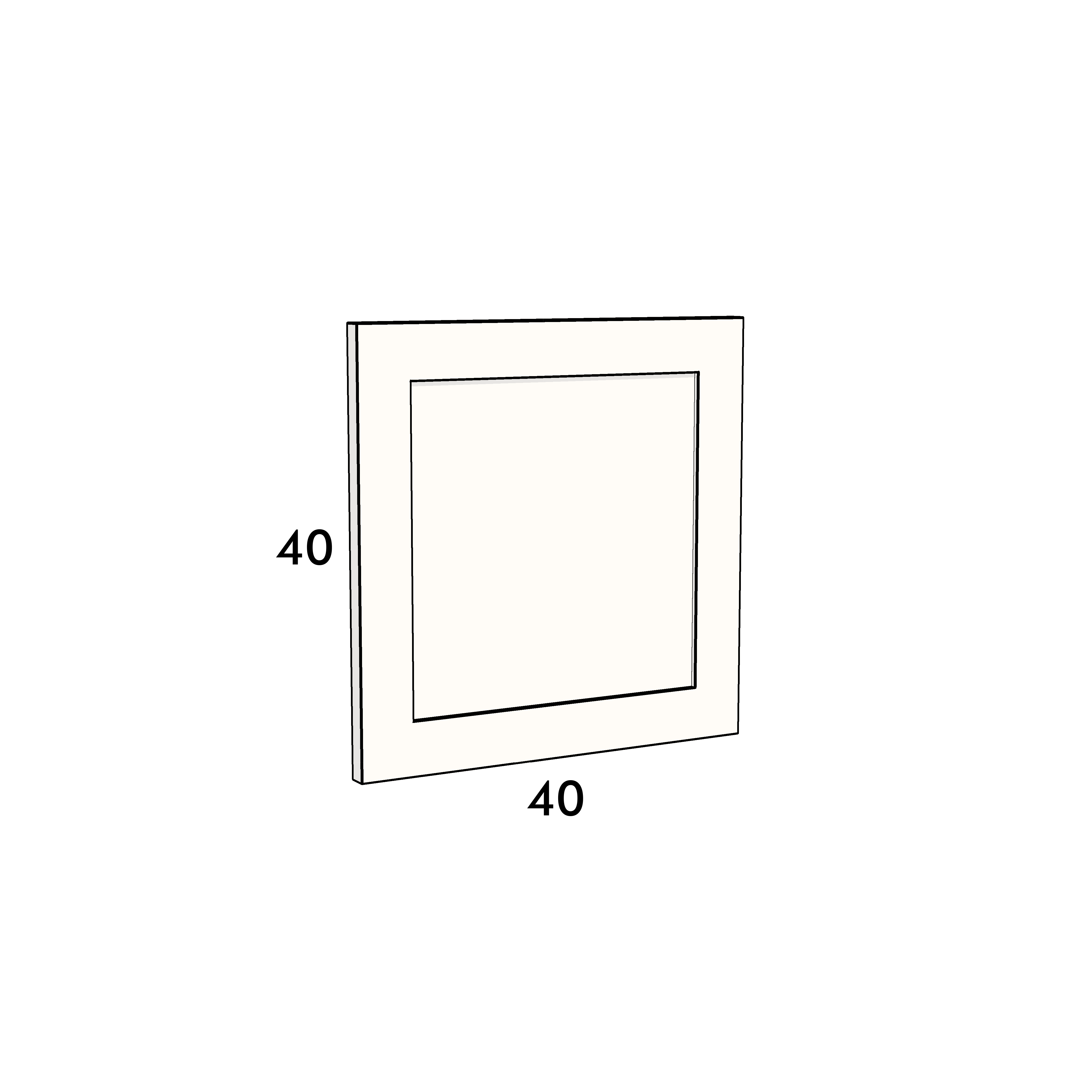 40cm wide, 40cm high drawer front to fit an IKEA Metod kitchen cabinet