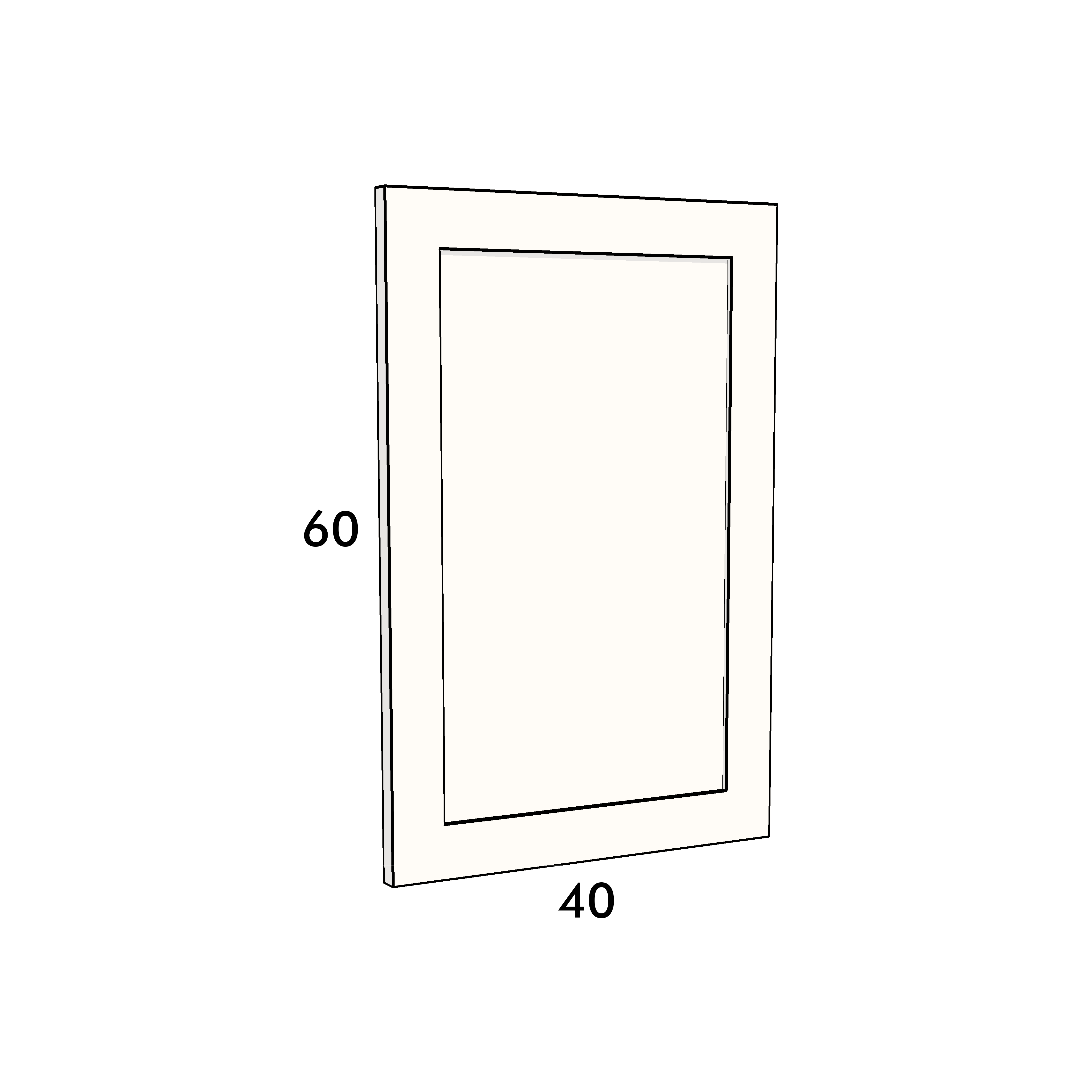 40cm wide, 60cm high cupboard door to fit an IKEA Metod kitchen cabinet