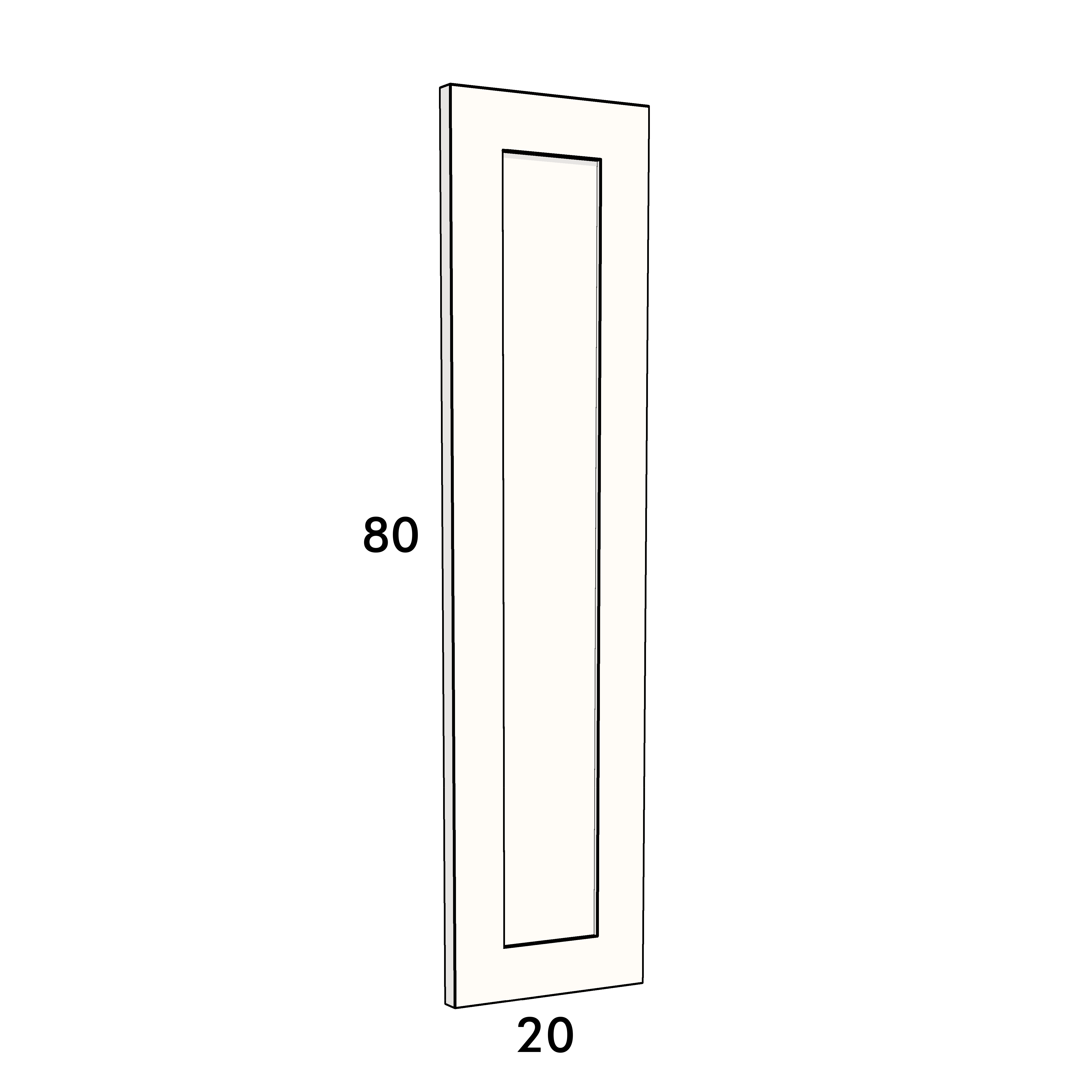 20cm wide, 80cm high drawer front to fit an IKEA Metod kitchen cabinet