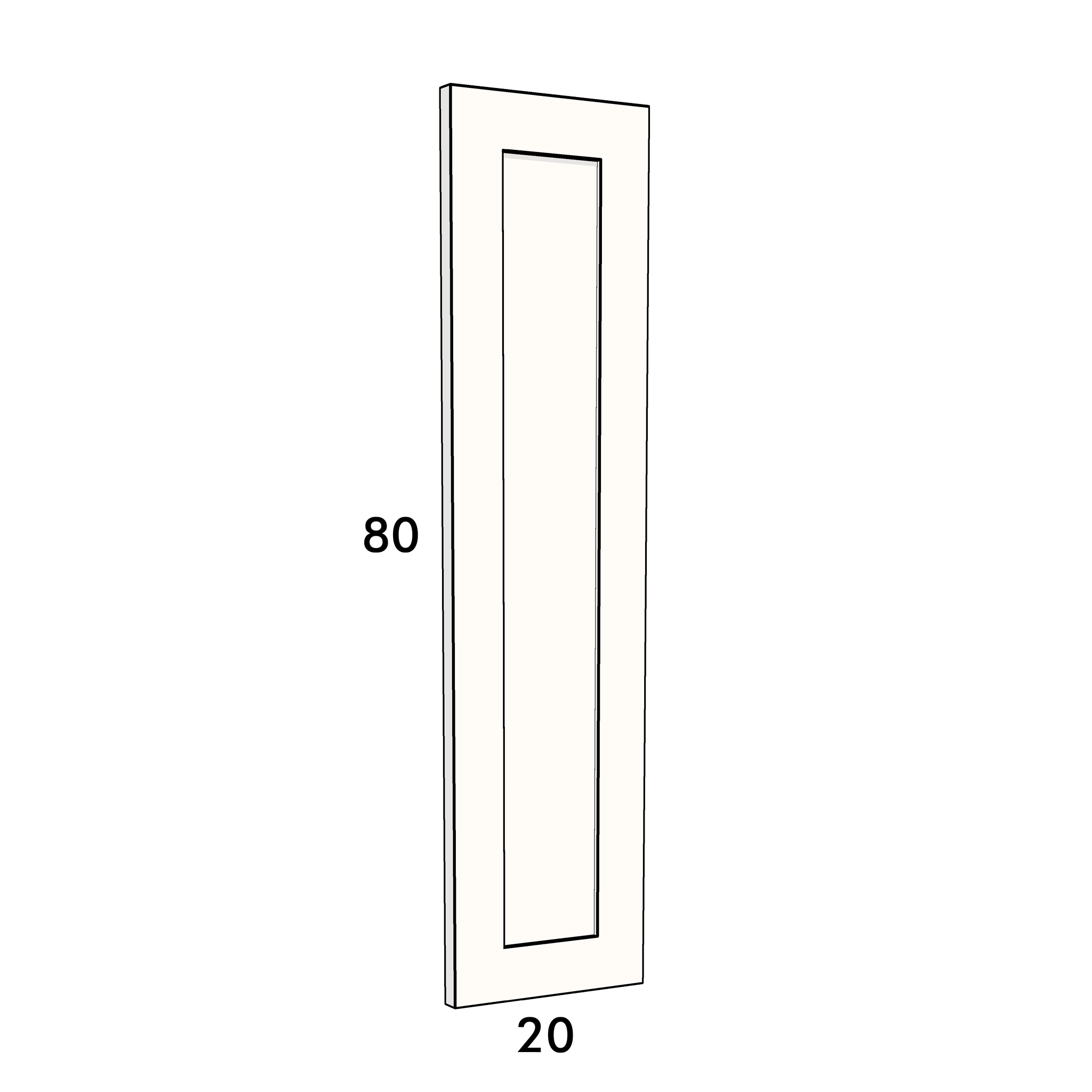 20cm wide, 80cm high cupboard door to fit an IKEA Metod kitchen cabinet