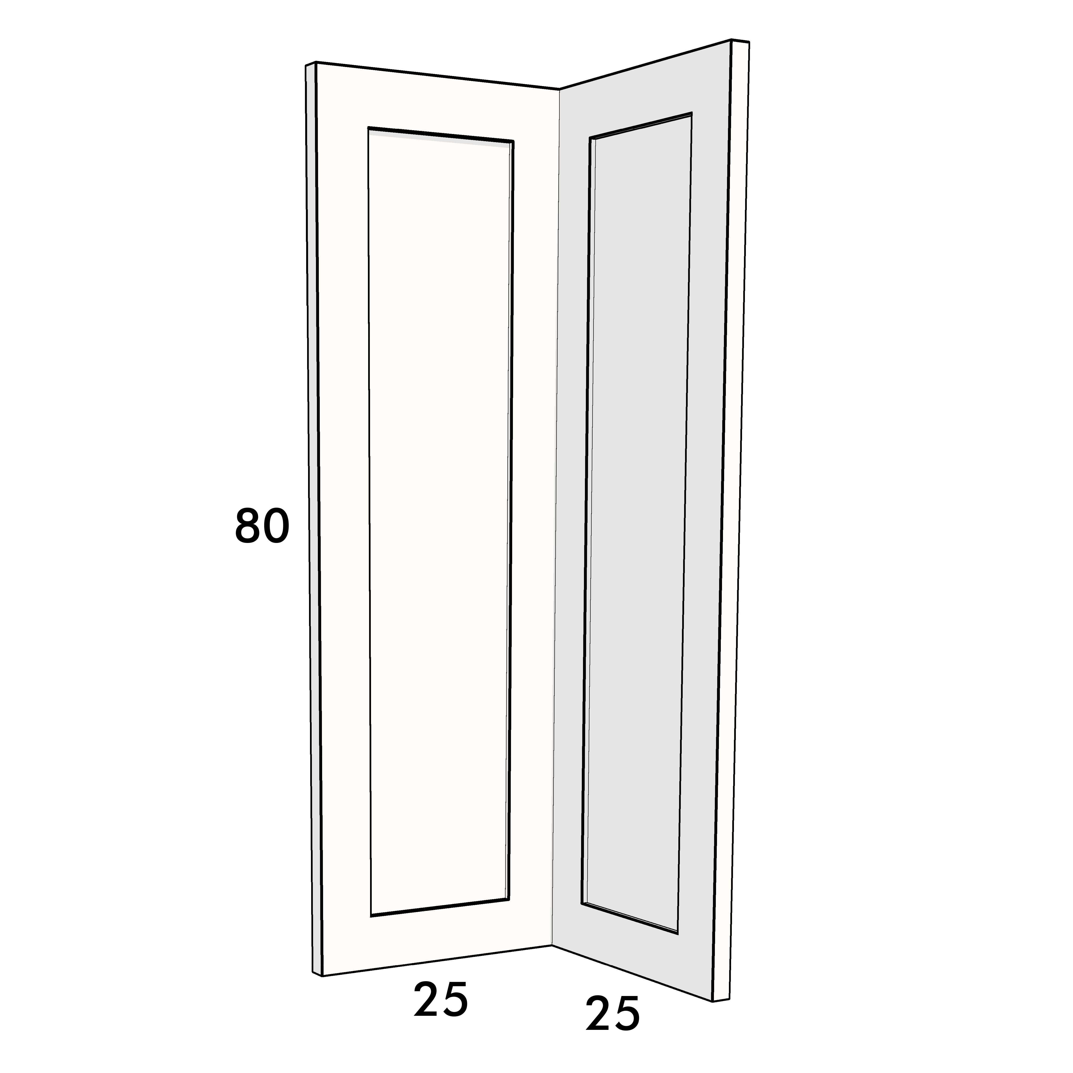 80cm high corner cupboard door to fit an IKEA Metod kitchen cabinet