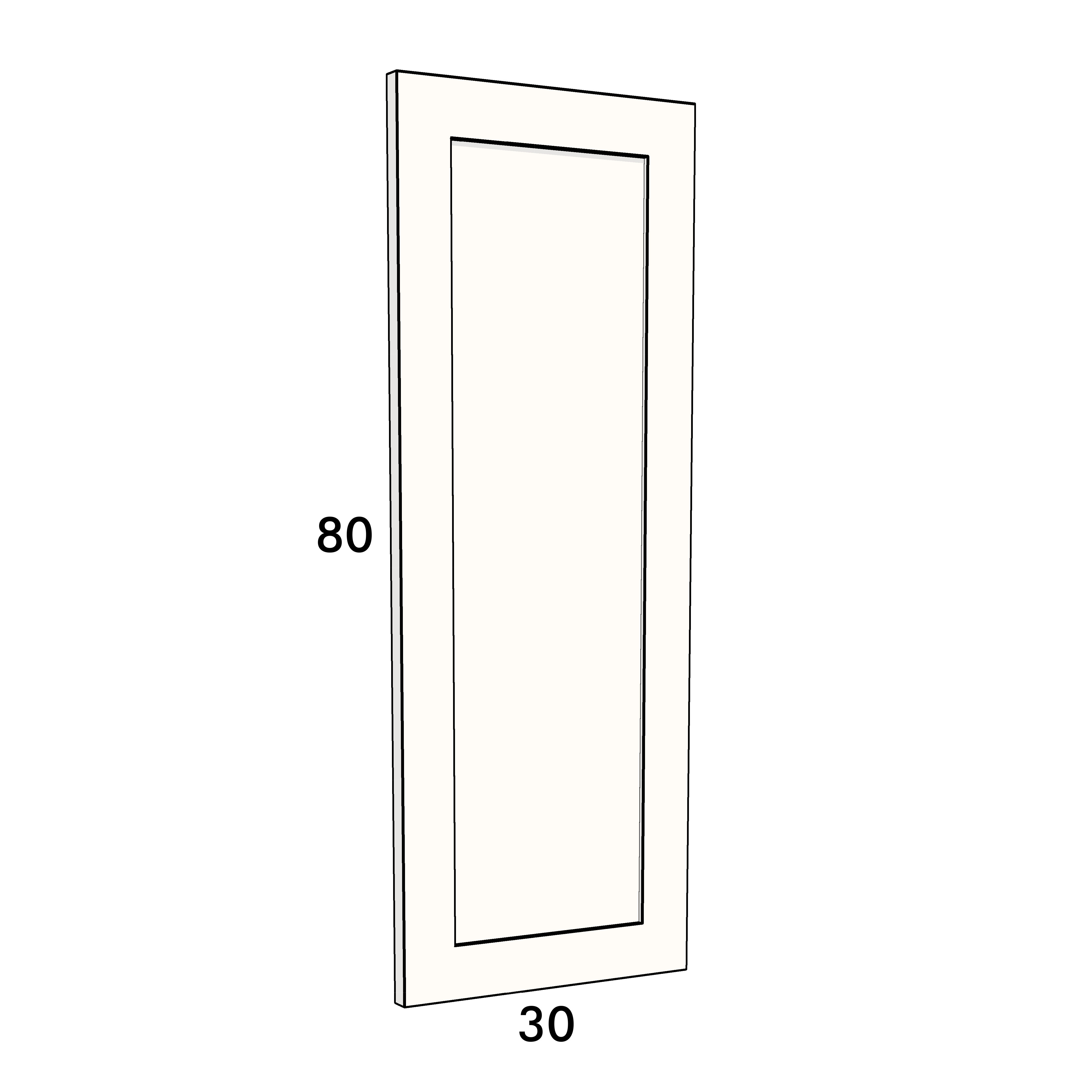 30cm wide, 80cm high cupboard door to fit an IKEA Metod kitchen cabinet