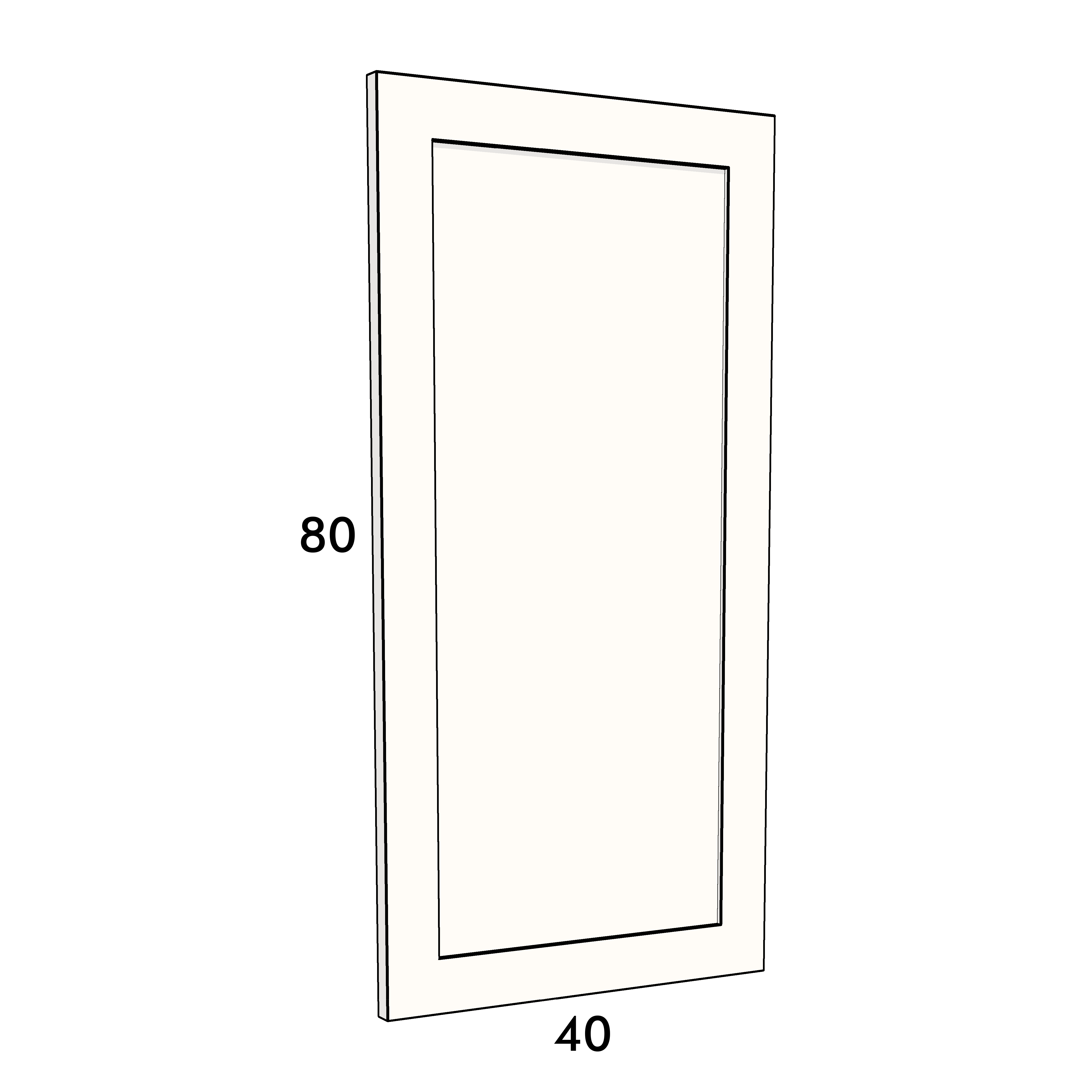 40cm wide, 80cm high cupboard door to fit an IKEA Metod kitchen cabinet