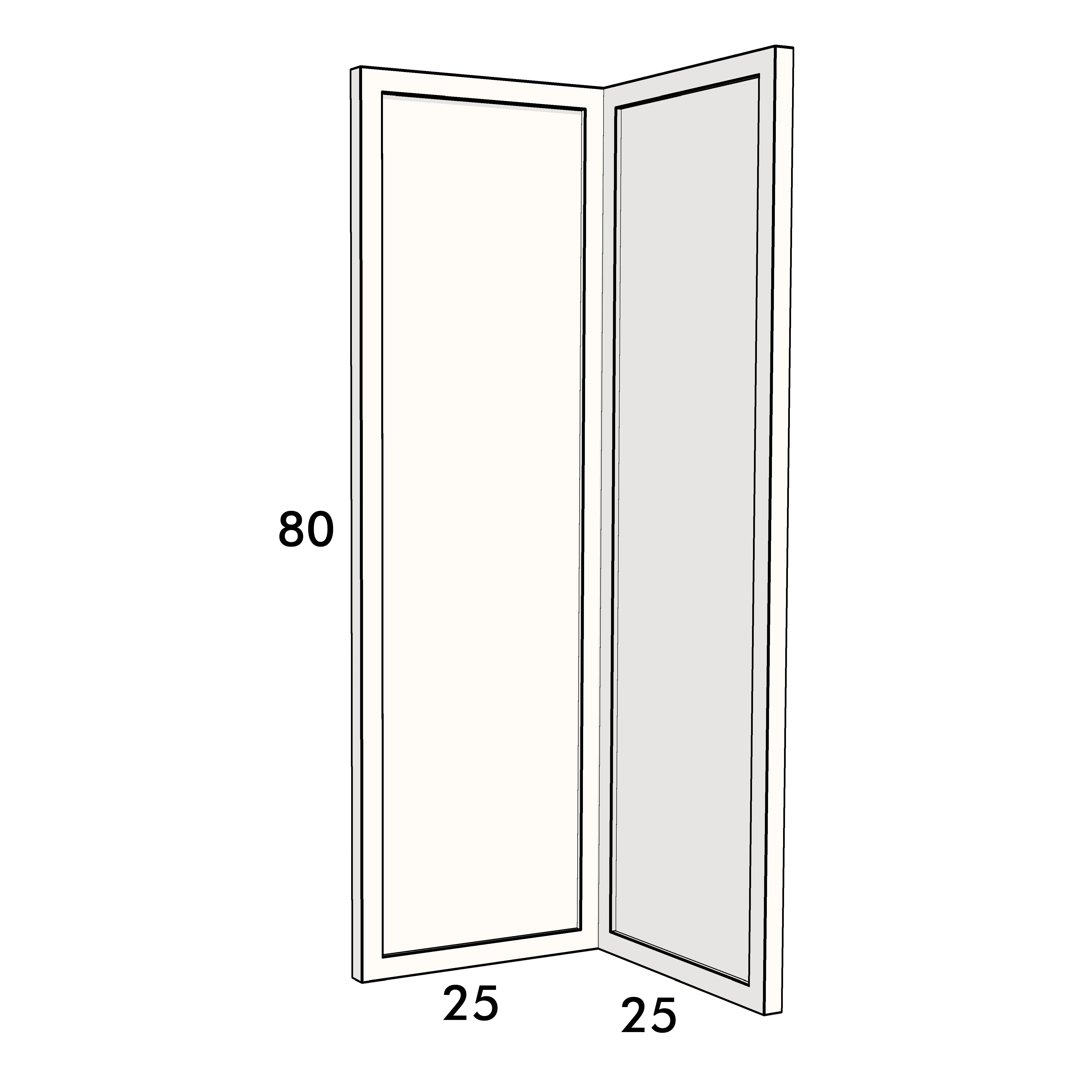 80cm high corner cupboard door to fit an IKEA Metod kitchen cabinet
