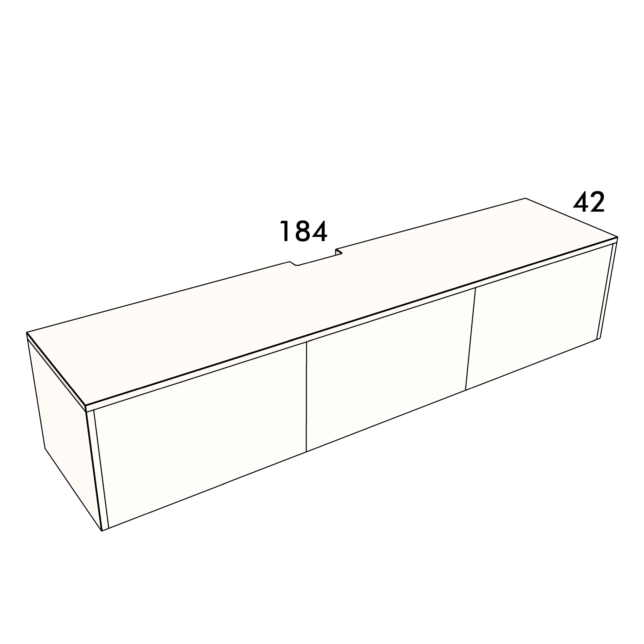 184cm long, 42cm wide cover panel to fit an IKEA Besta cabinet