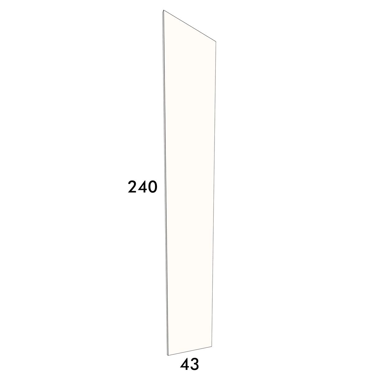 43cm wide, 240cm high cover panel to fit an IKEA Metod kitchen cabinet